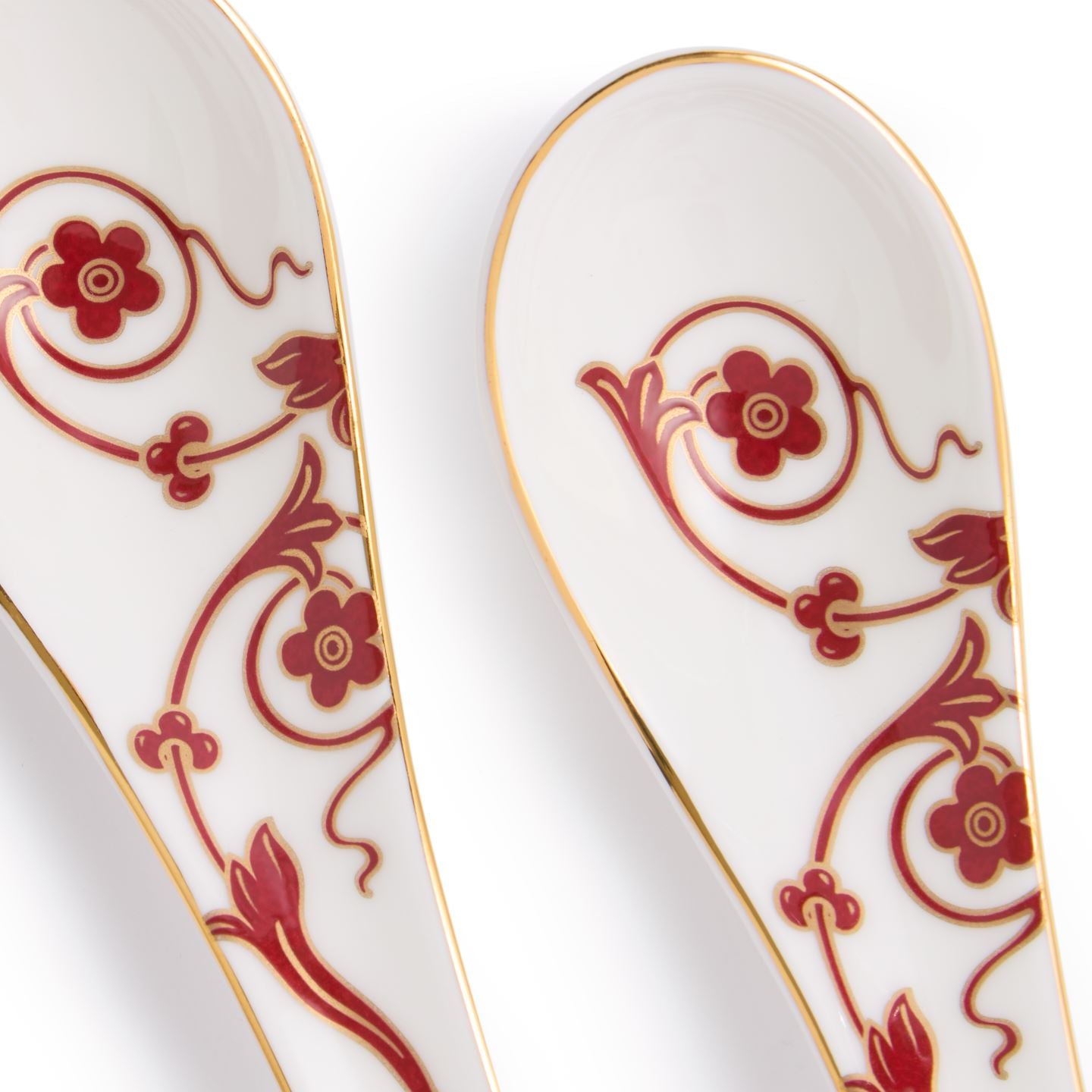 Renaissance Red Chinese Soup Spoon Set of 2