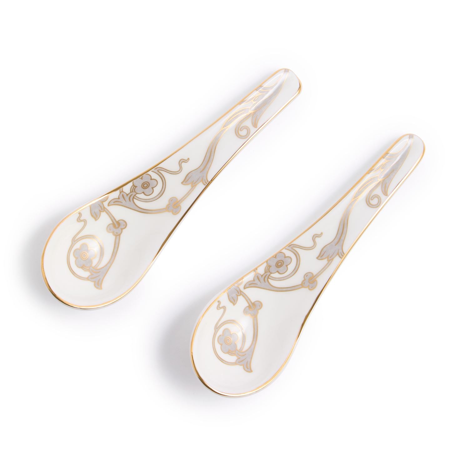 Renaissance Grey Chinese Soup Spoon Set of 2