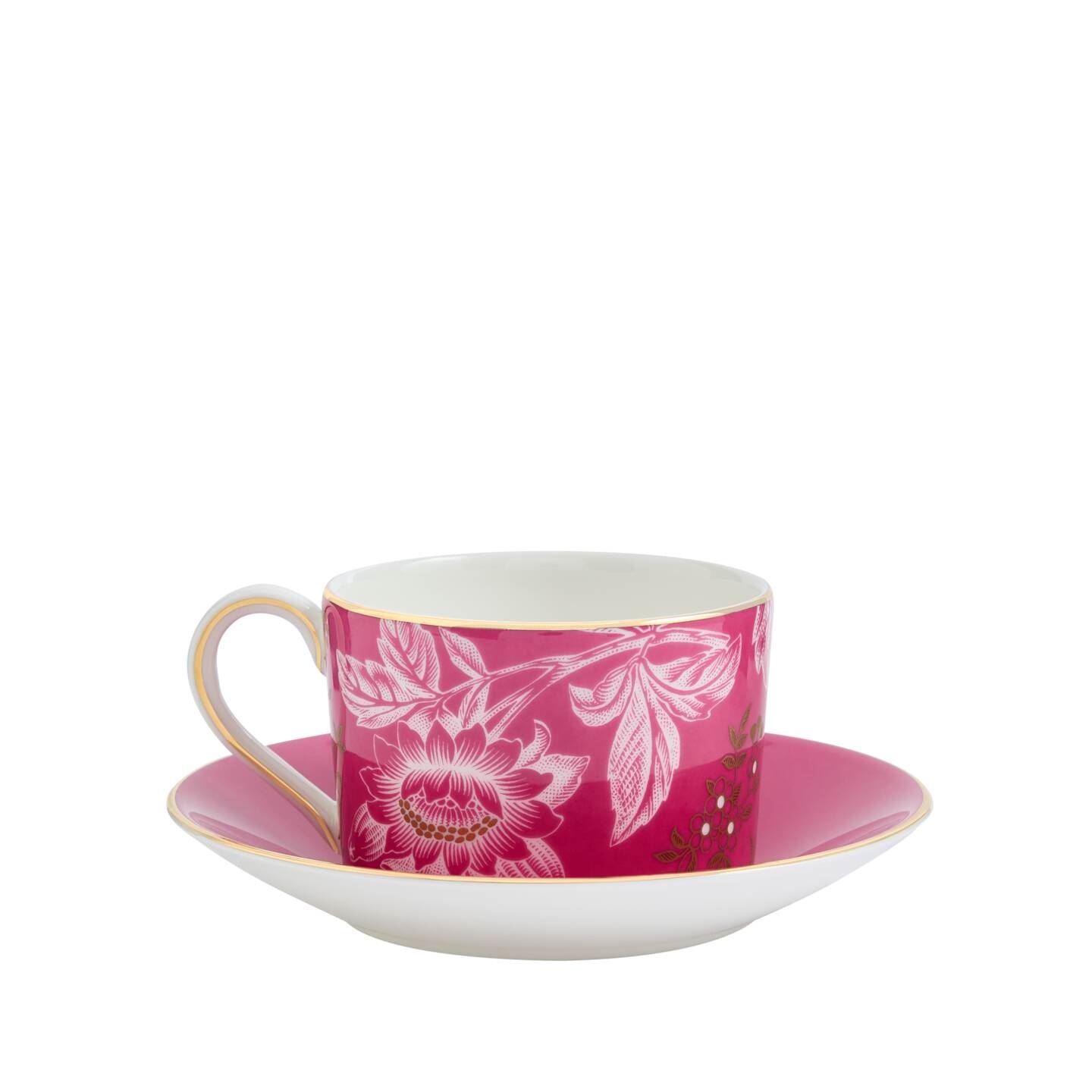 Wonderlust Pink Tonquin Teacup & Saucer