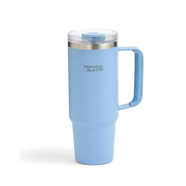 Jasper Blue Tumbler with Straw
