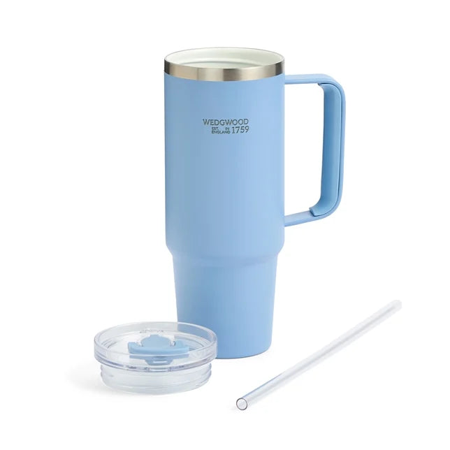 Jasper Blue Tumbler with Straw