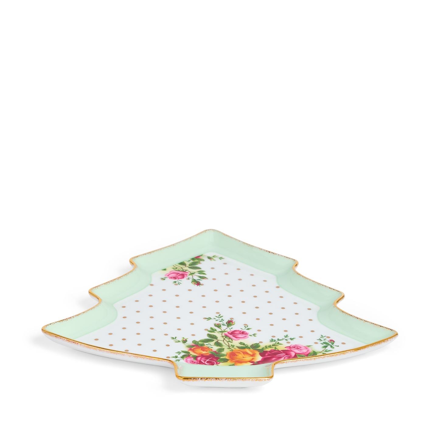 Old Country Roses Christmas Tree Serving Dish