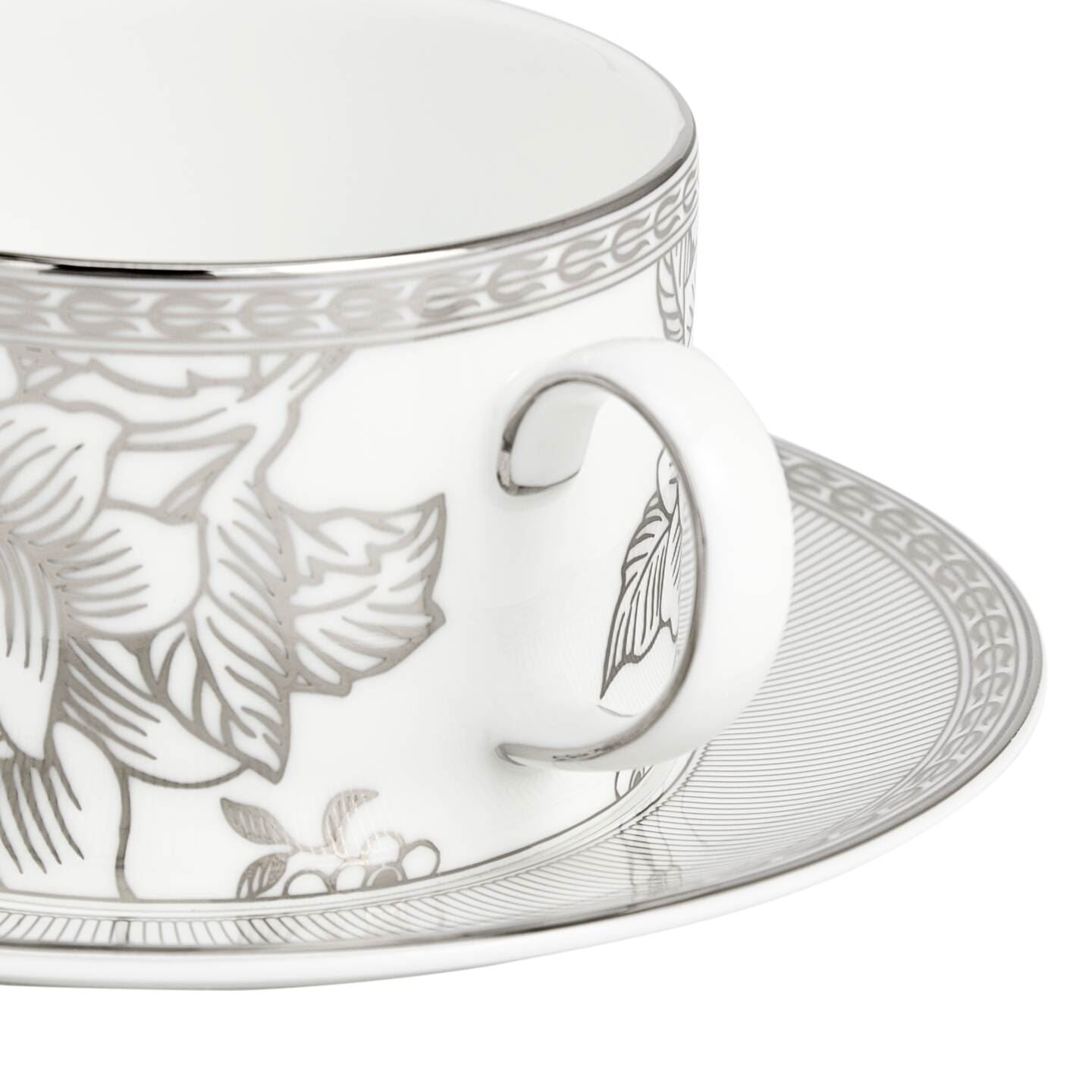 Silver Tonquin Teacup Saucer