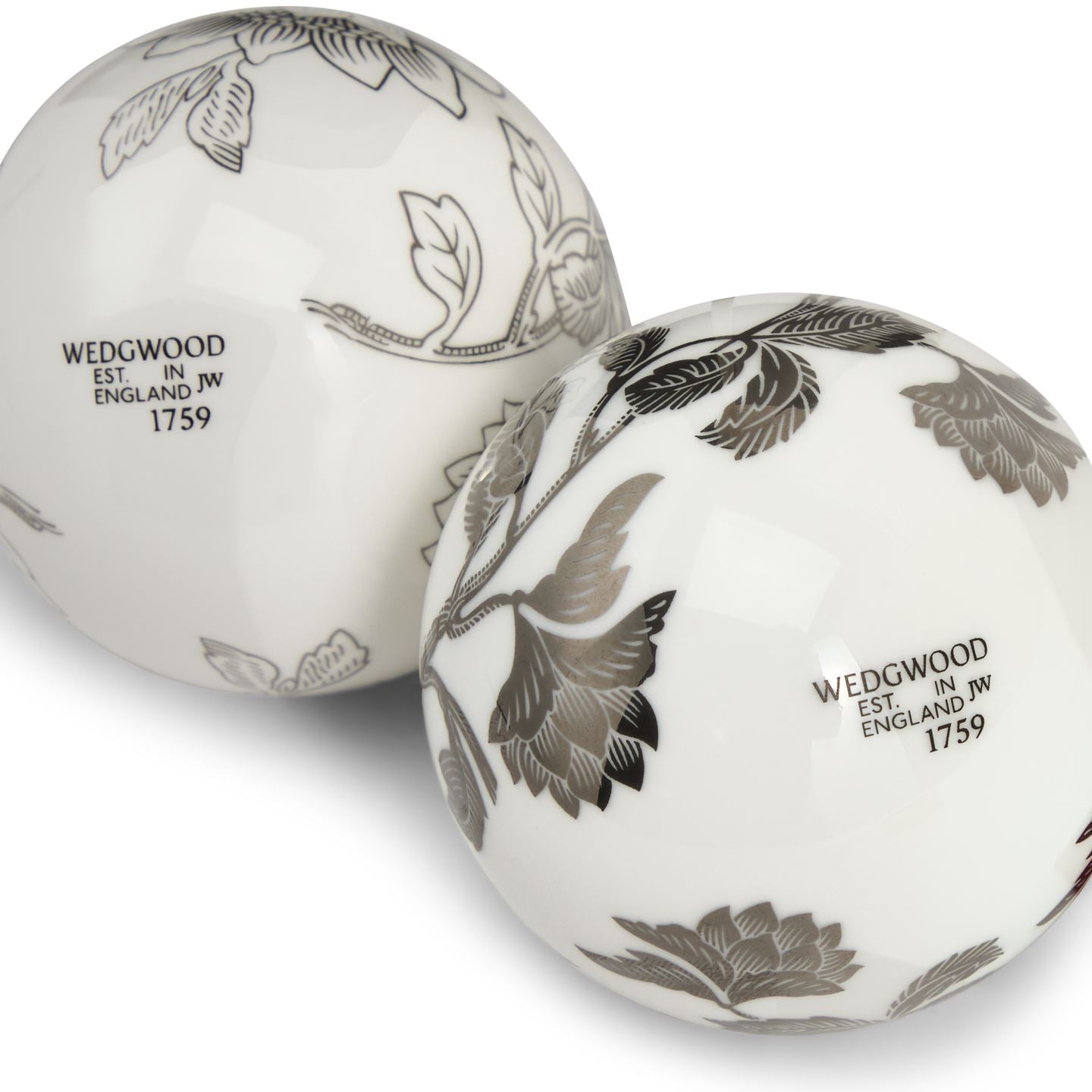Festive Tonquin Ornament Pair Silver