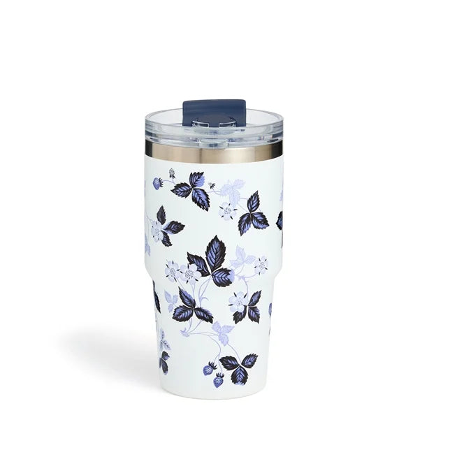 Wild Strawberry Inky Blue Tumbler with Straw