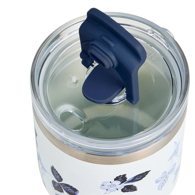 Wild Strawberry Inky Blue Tumbler with Straw