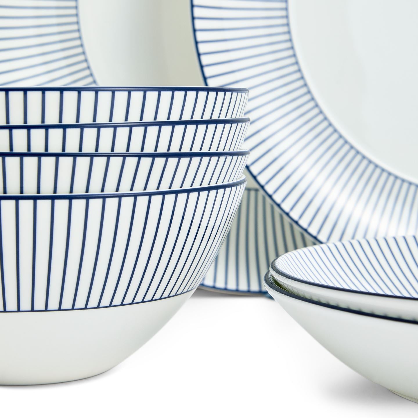 Gio Pinstripe White 12 Piece Set
