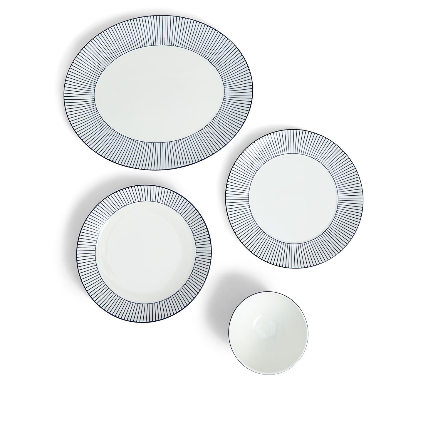 Gio Pinstripe White 7 Piece Set