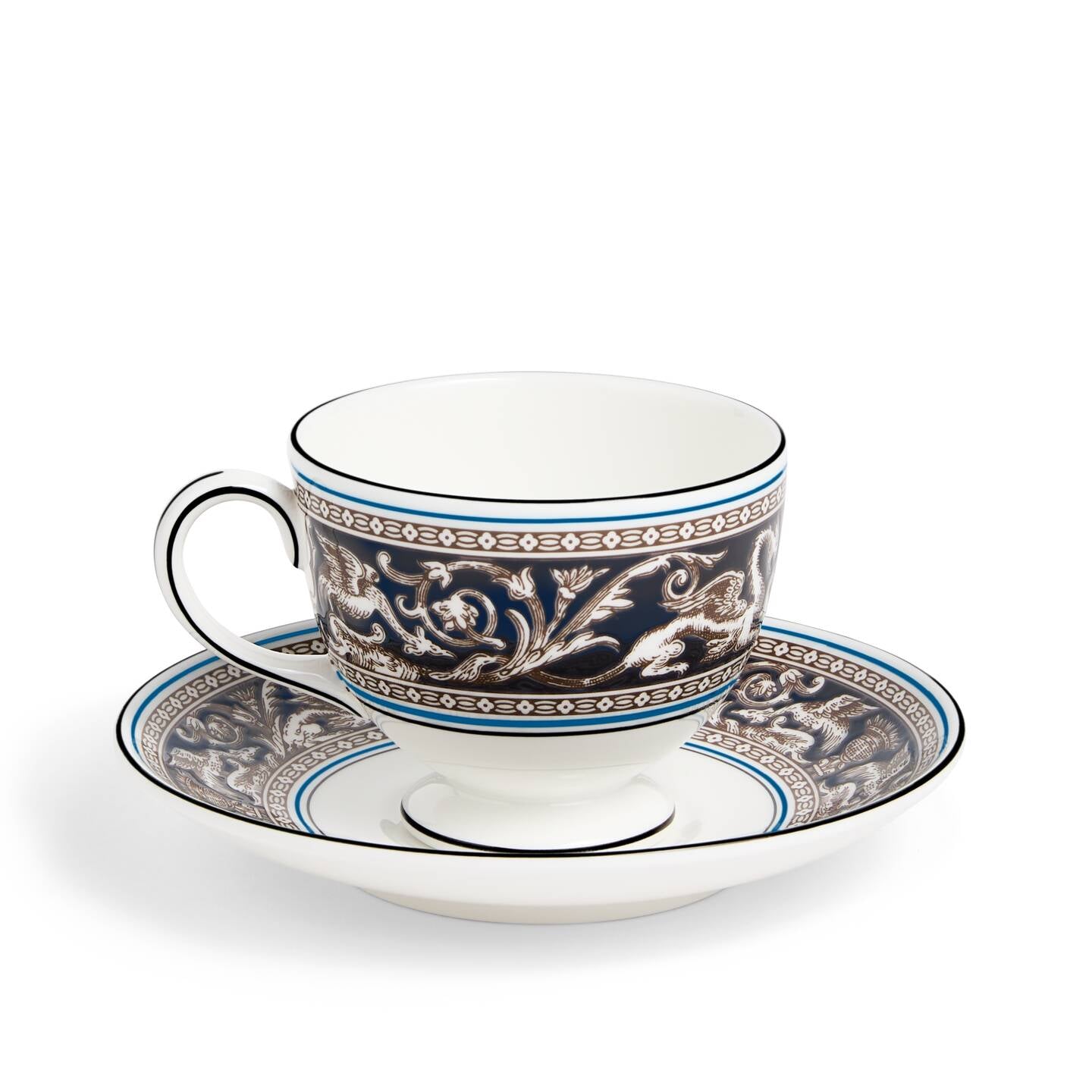 Florentine Navy Teacup Saucer