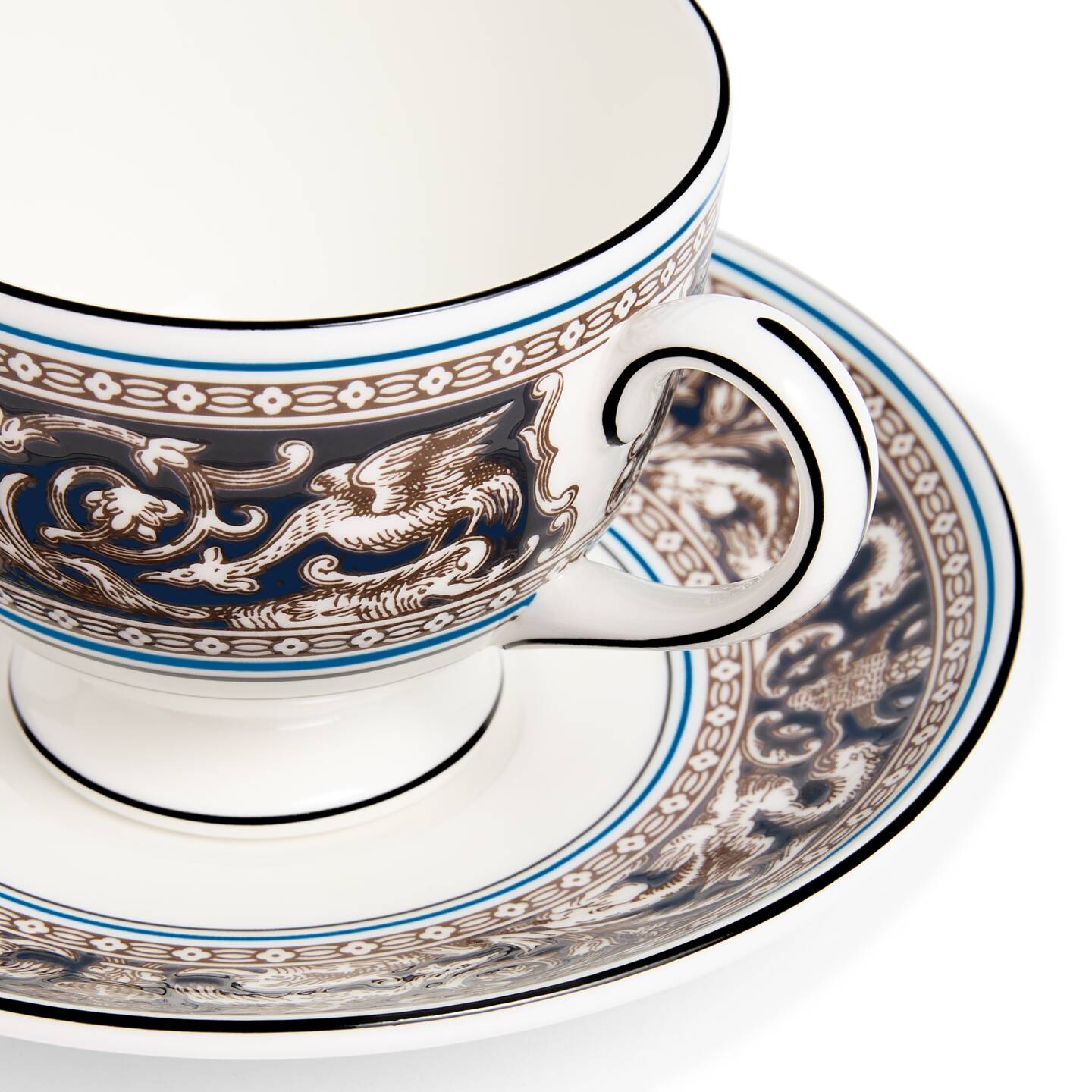 Florentine Navy Teacup Saucer