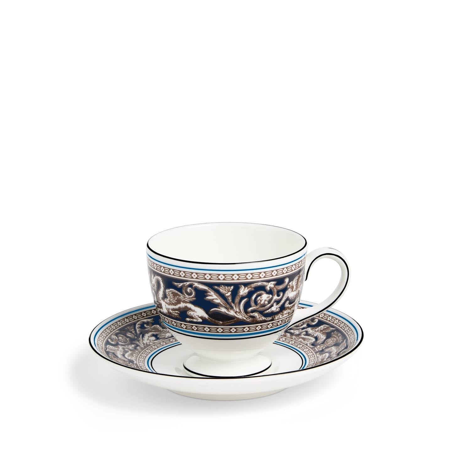 Florentine Navy Teacup Saucer