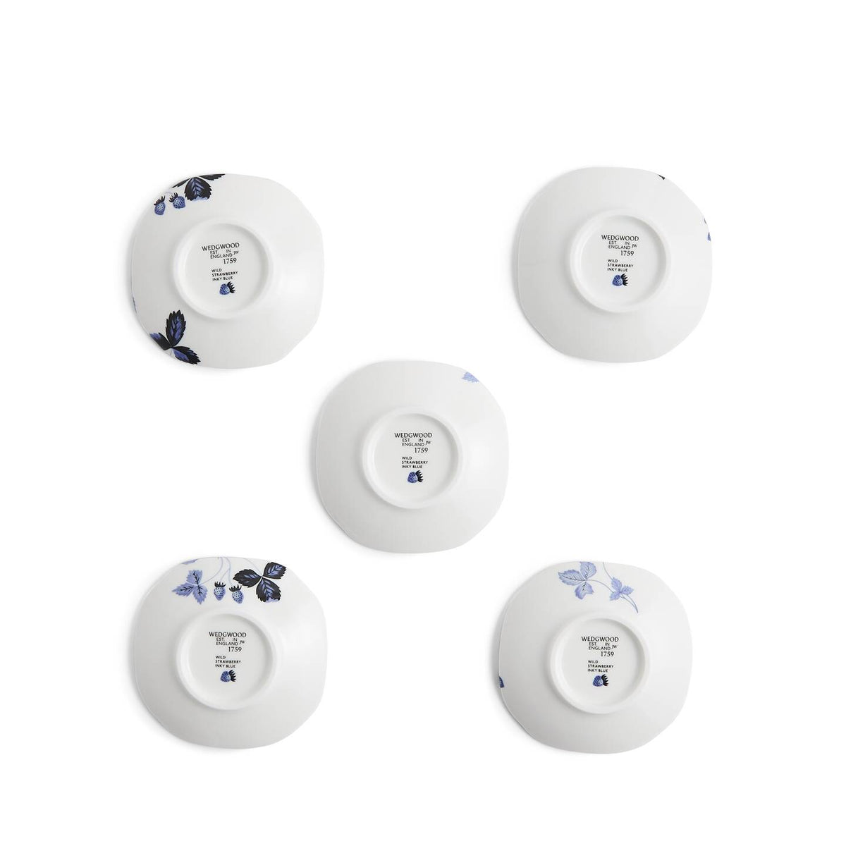 Wild Strawberry Inky Blue Soy Dish Set of 5