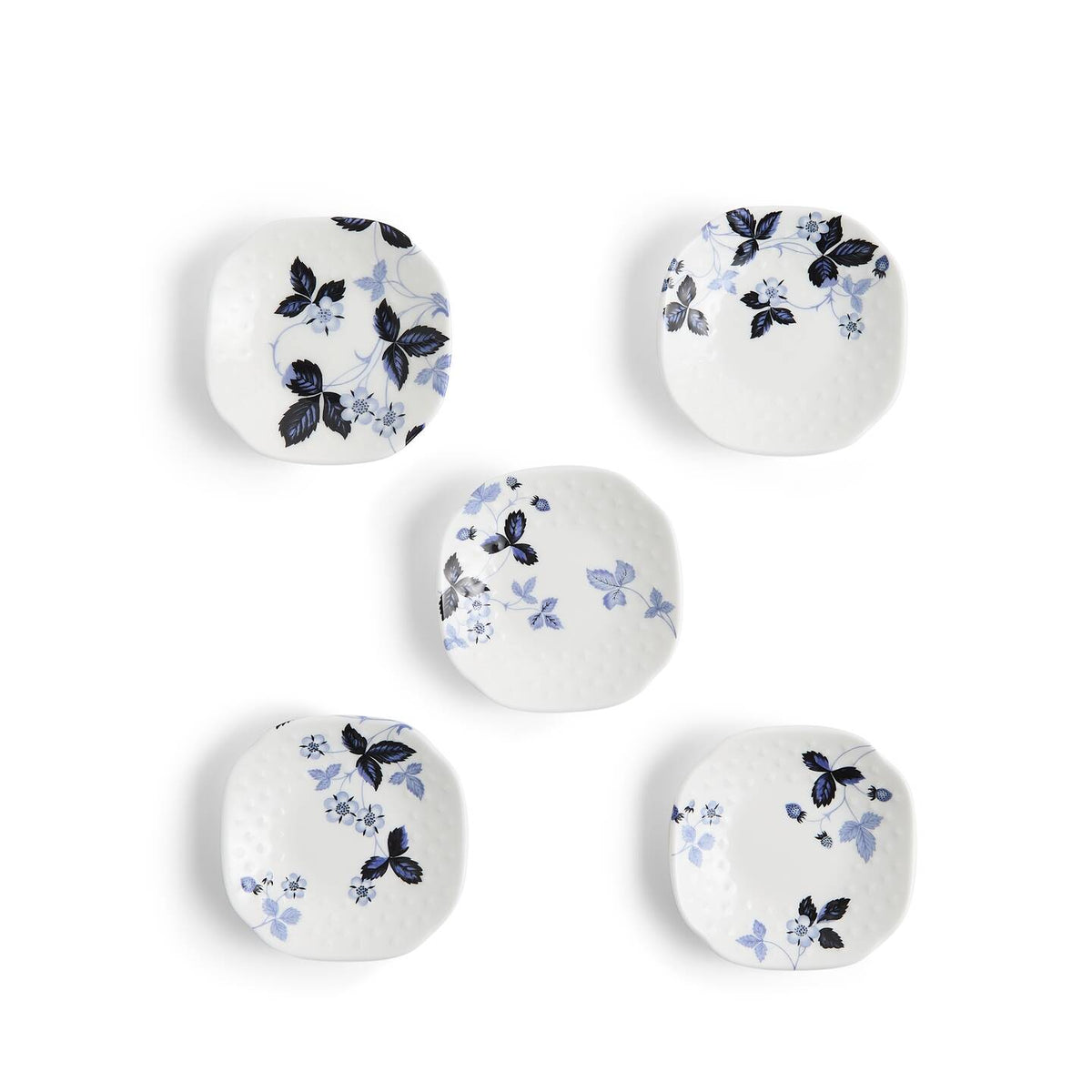 Wild Strawberry Inky Blue Soy Dish Set of 5