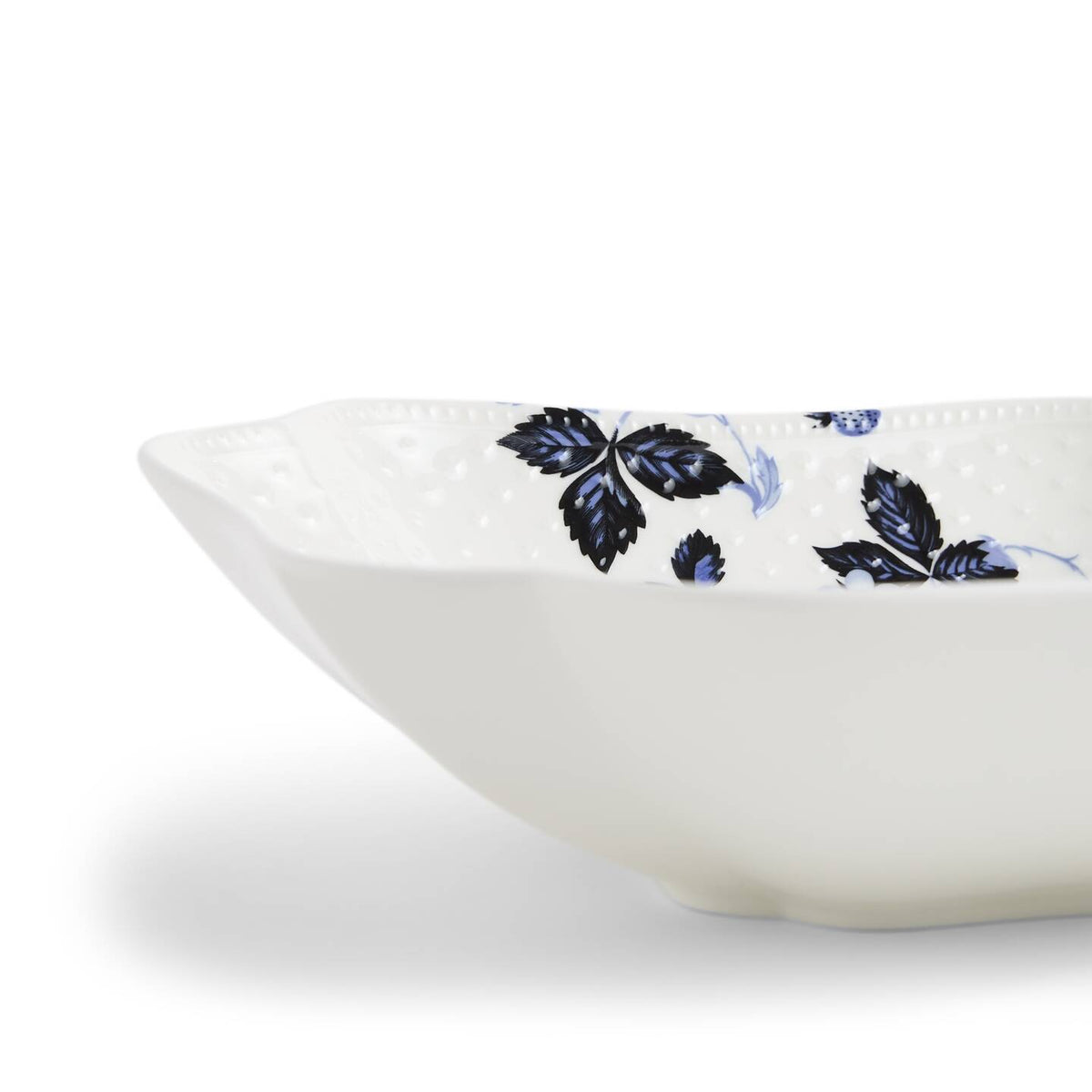 Wild Strawberry Inky Blue Shallow Bowl