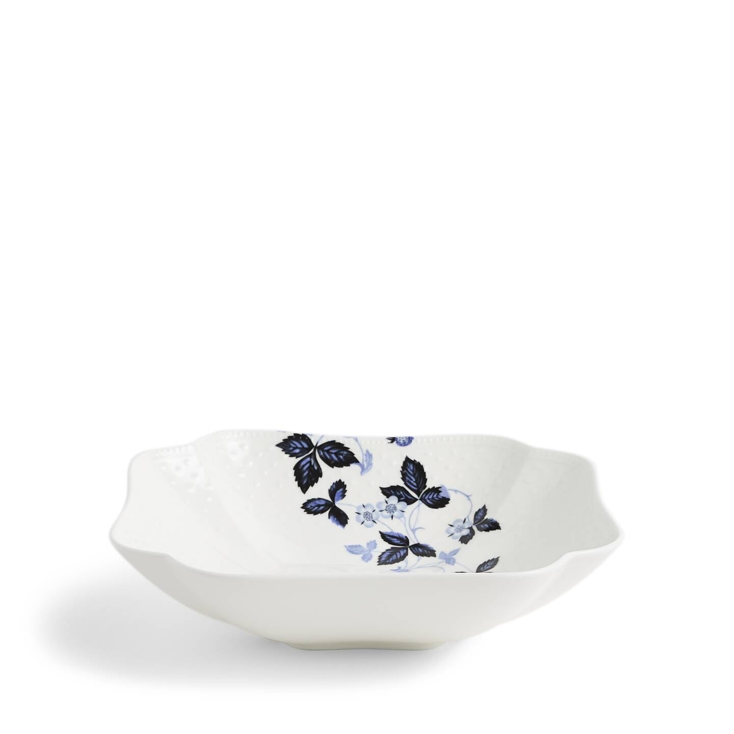 Wild Strawberry Inky Blue Shallow Bowl | Wedgwood