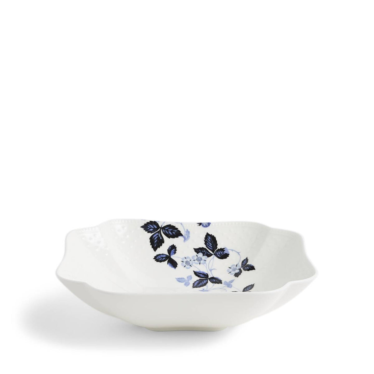Wild Strawberry Inky Blue Shallow Bowl