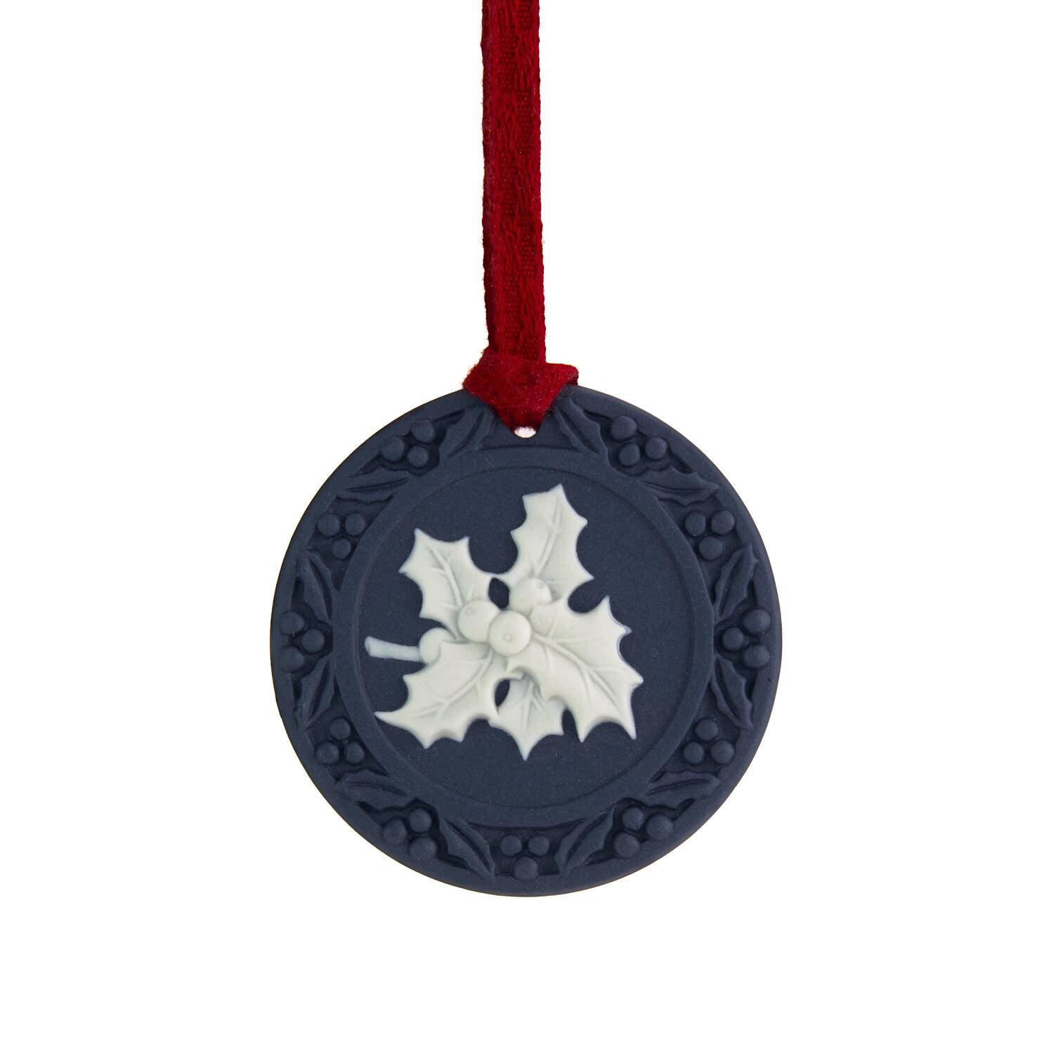 Festive Holly Ornament Mercury Blue