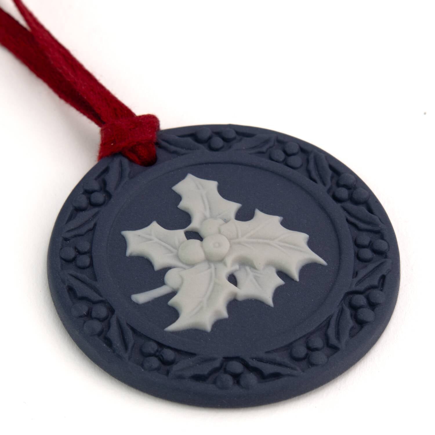 Festive Holly Ornament Mercury Blue