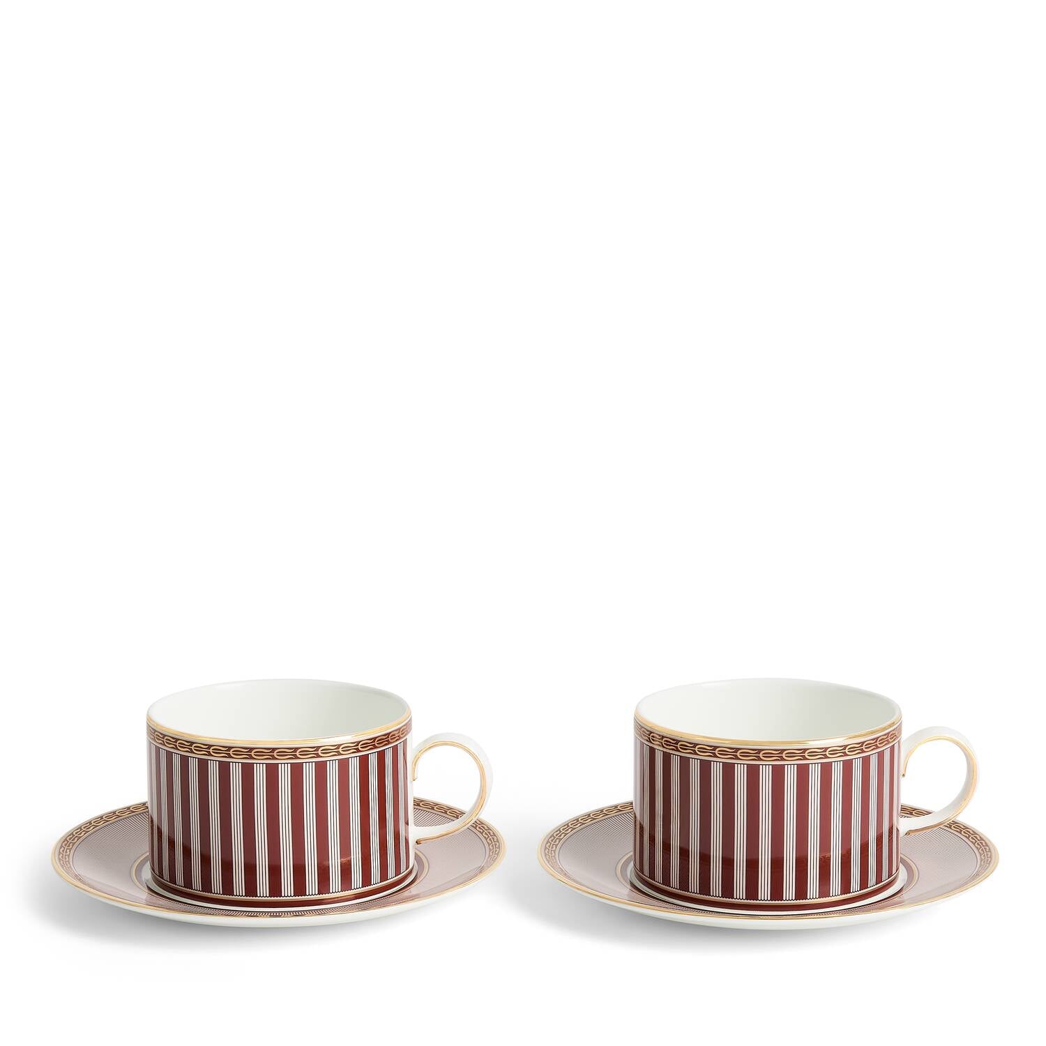 Splendour Red Teacup Saucer Set Of 2
