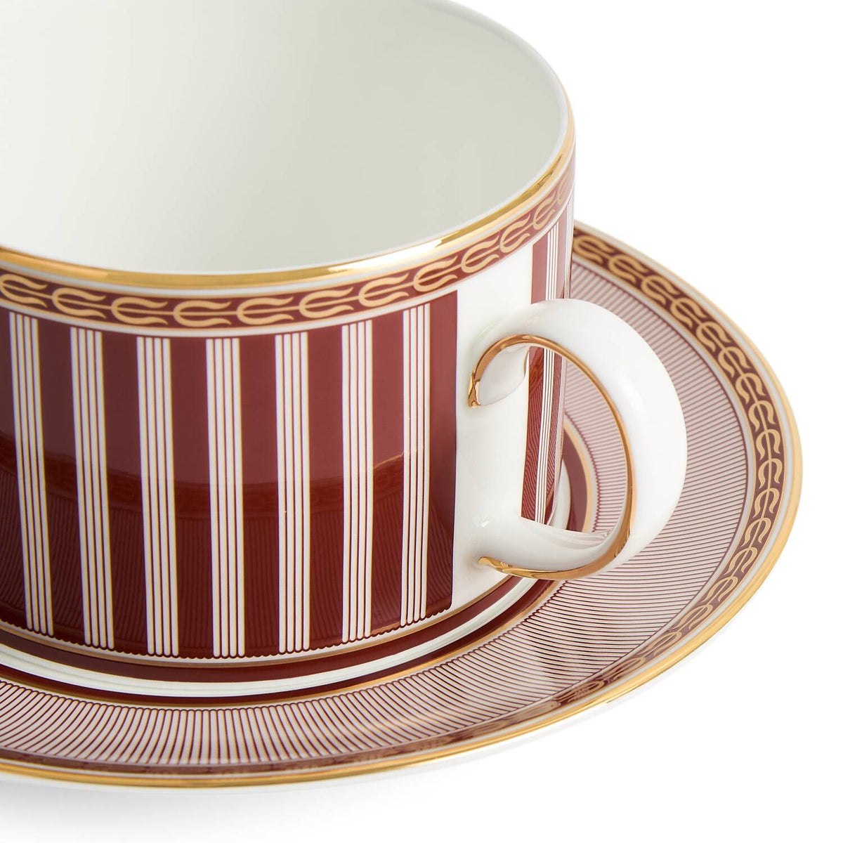 Splendour Red Teacup Saucer Set Of 2