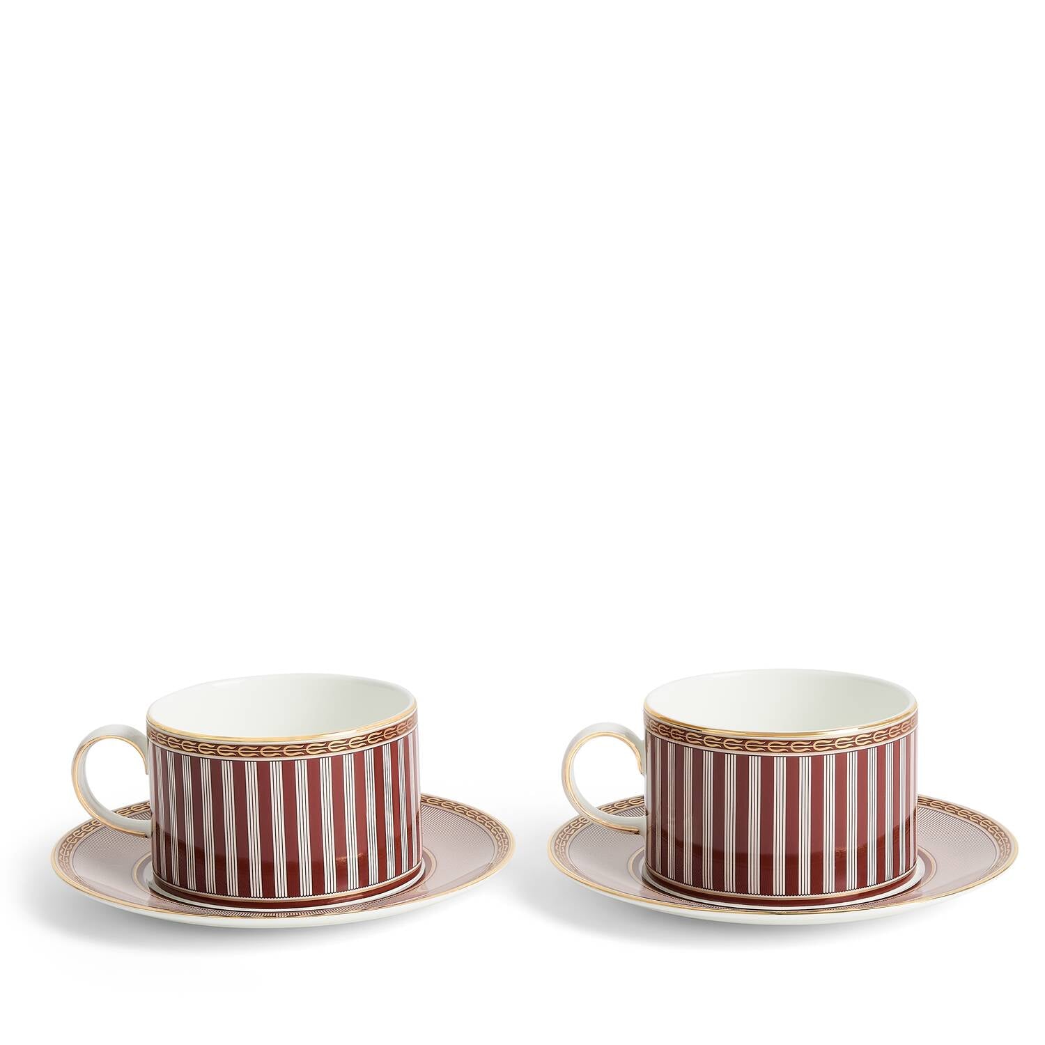 Splendour Red Teacup Saucer Set Of 2