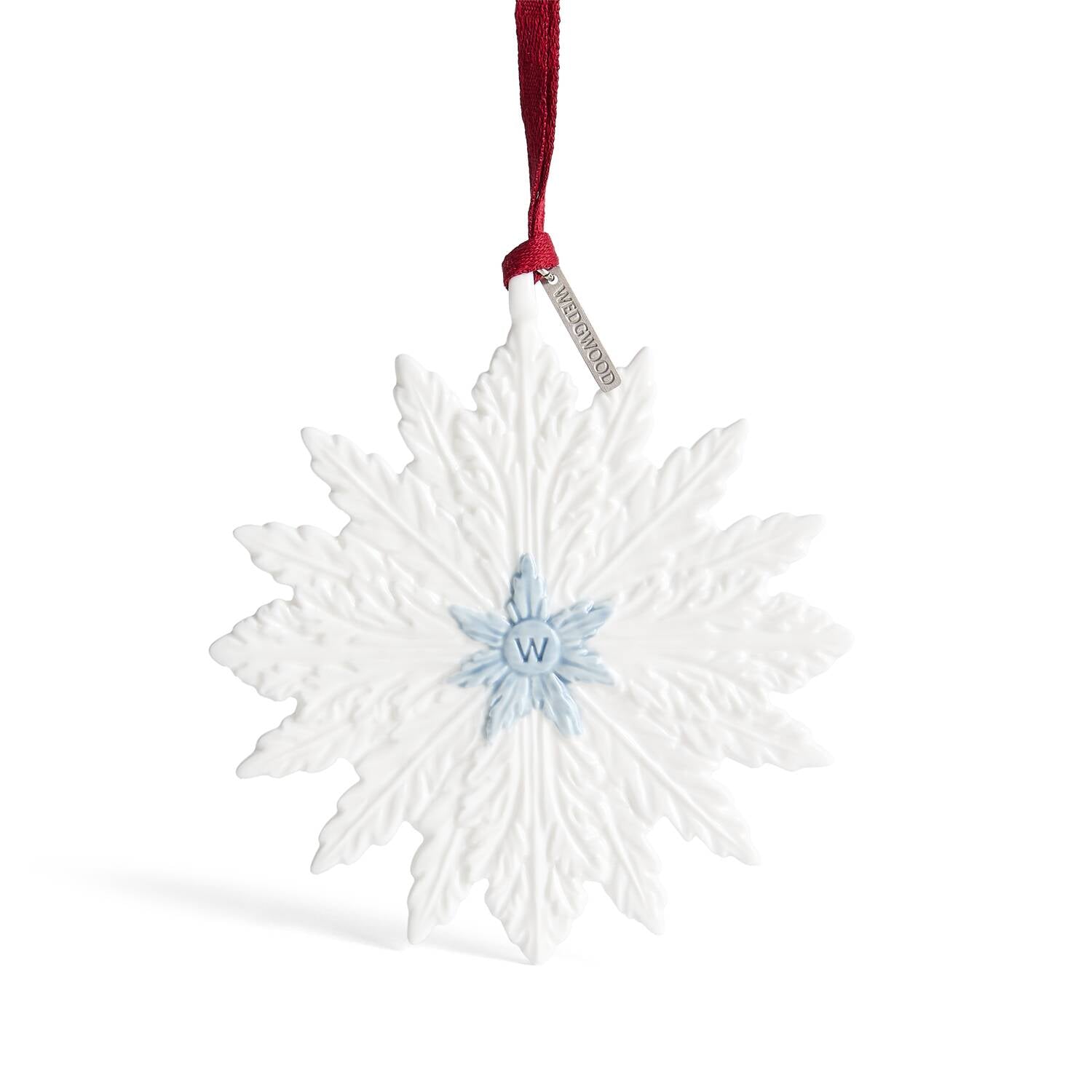 Festive Winter Ornament White & Blue