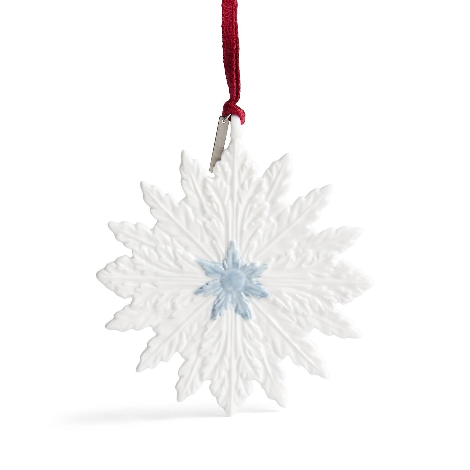 Festive Winter Ornament White & Blue