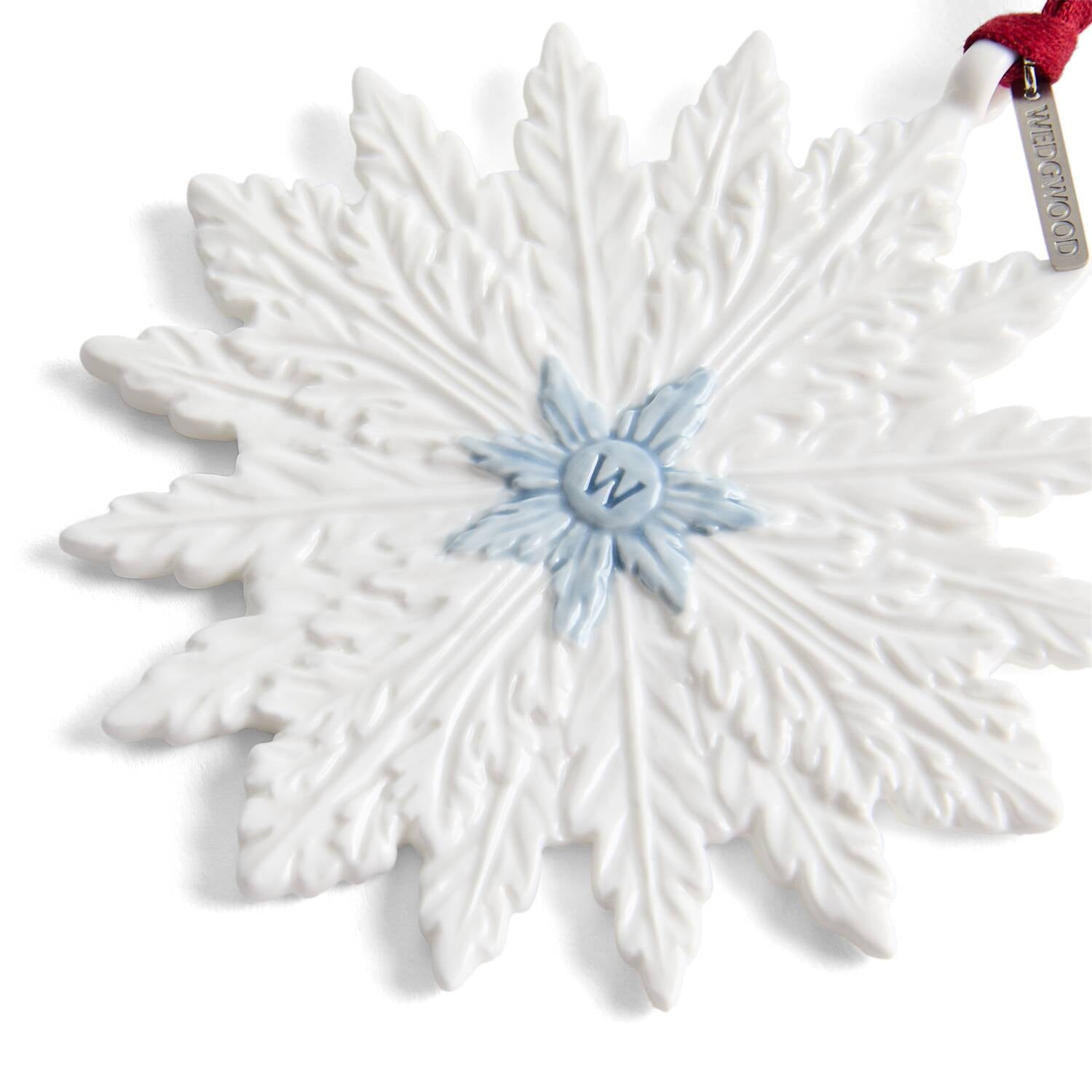 Festive Winter Ornament White & Blue