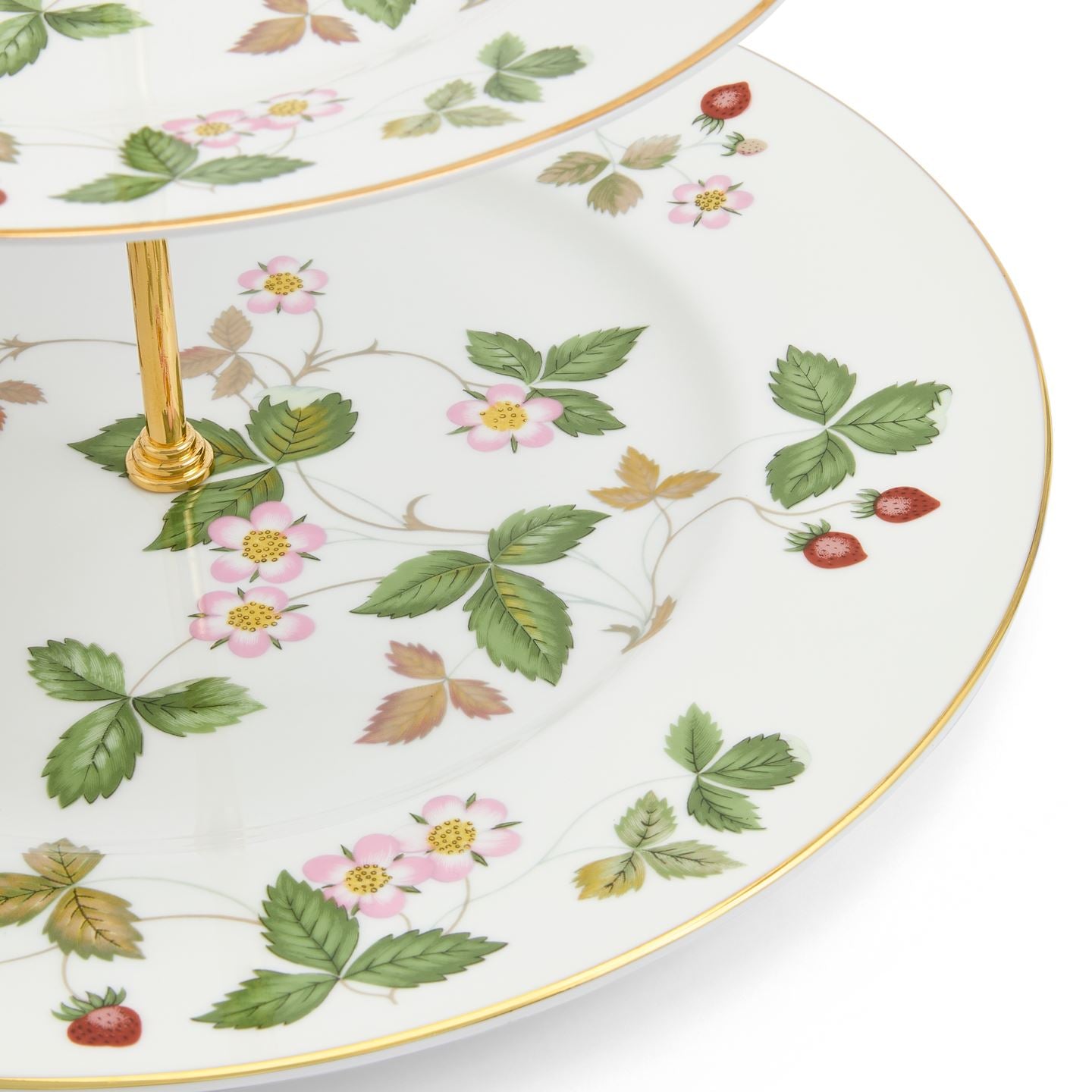  Wild Strawberry 13cm 皿 2個セット Wild Strawberry Gold 2 Tier Cake Stand Large | Wedgwood