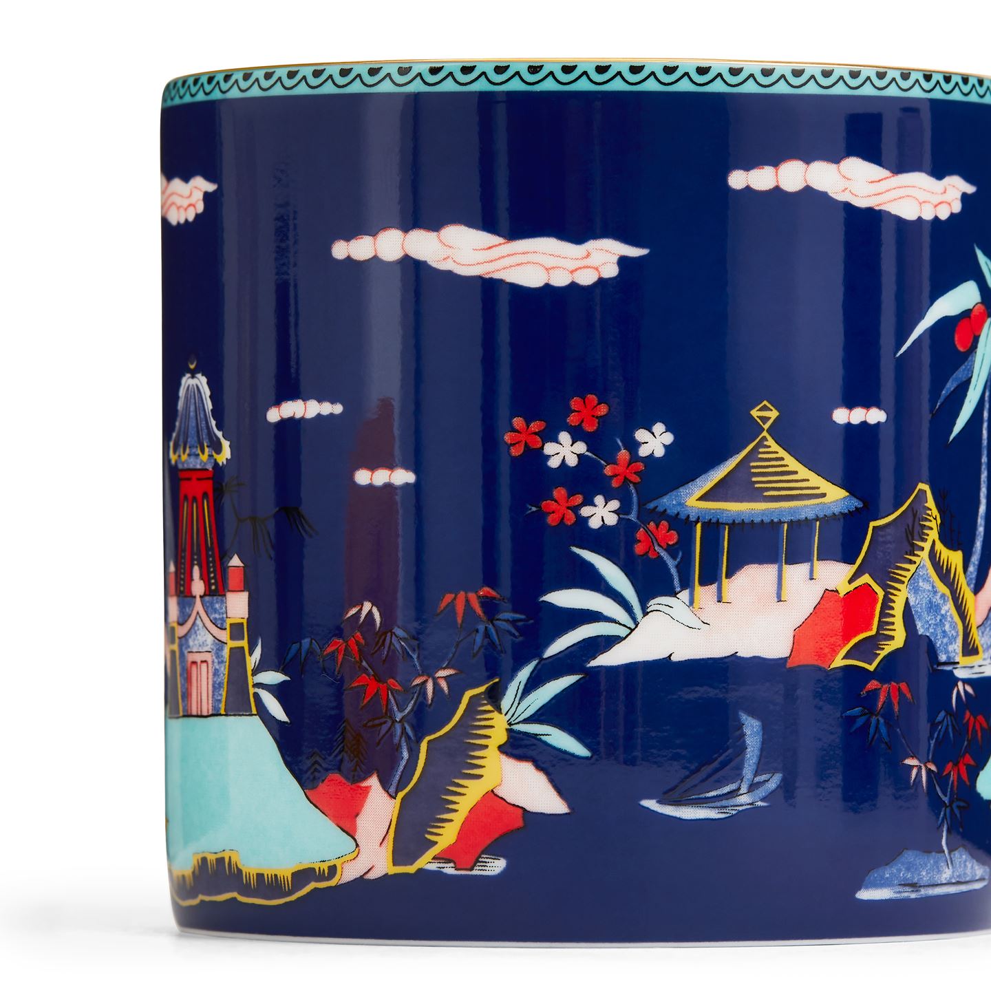 Wonderlust Large Blue Pagoda Mug | Wedgwood