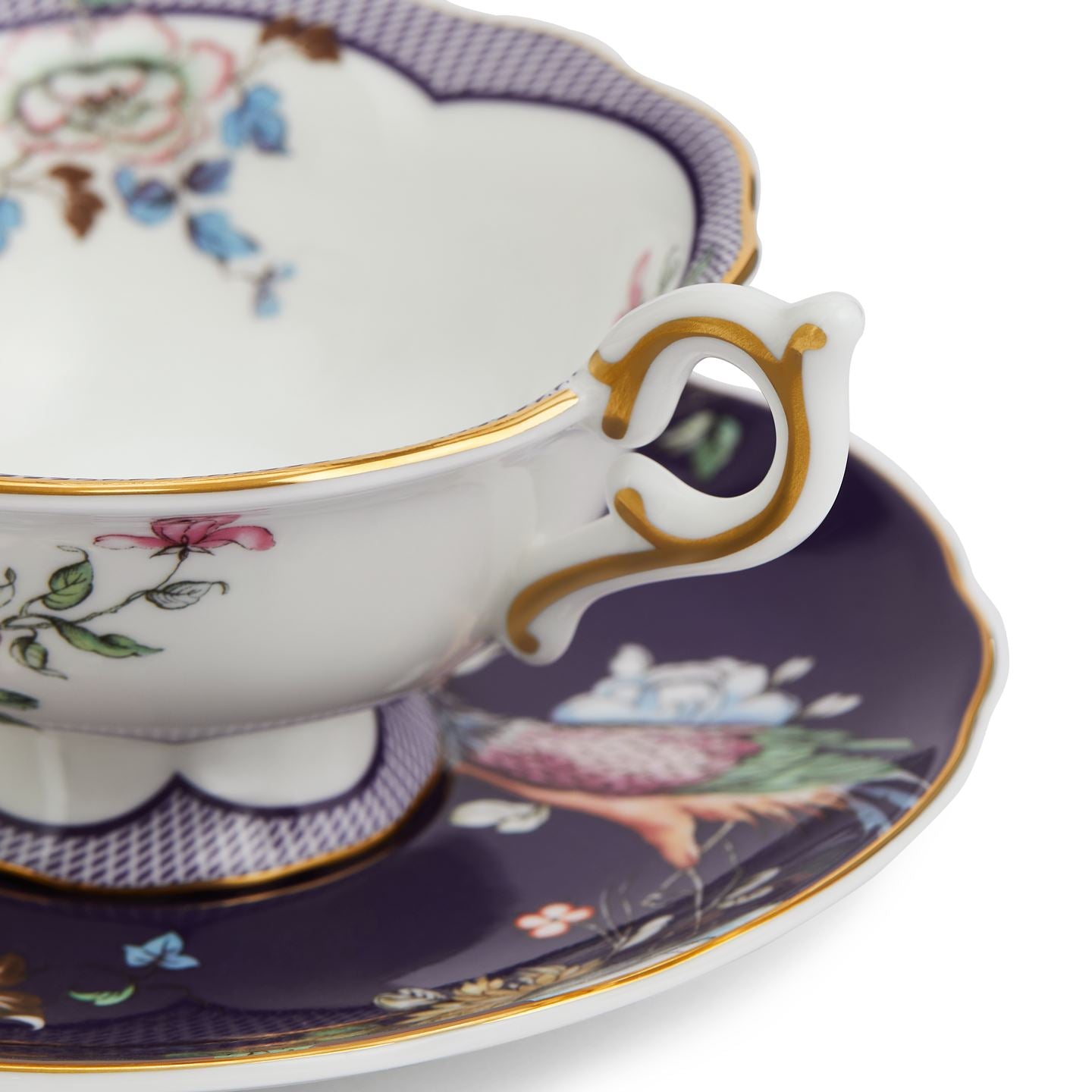 Wonderlust Midnight Crane Teacup and Saucer