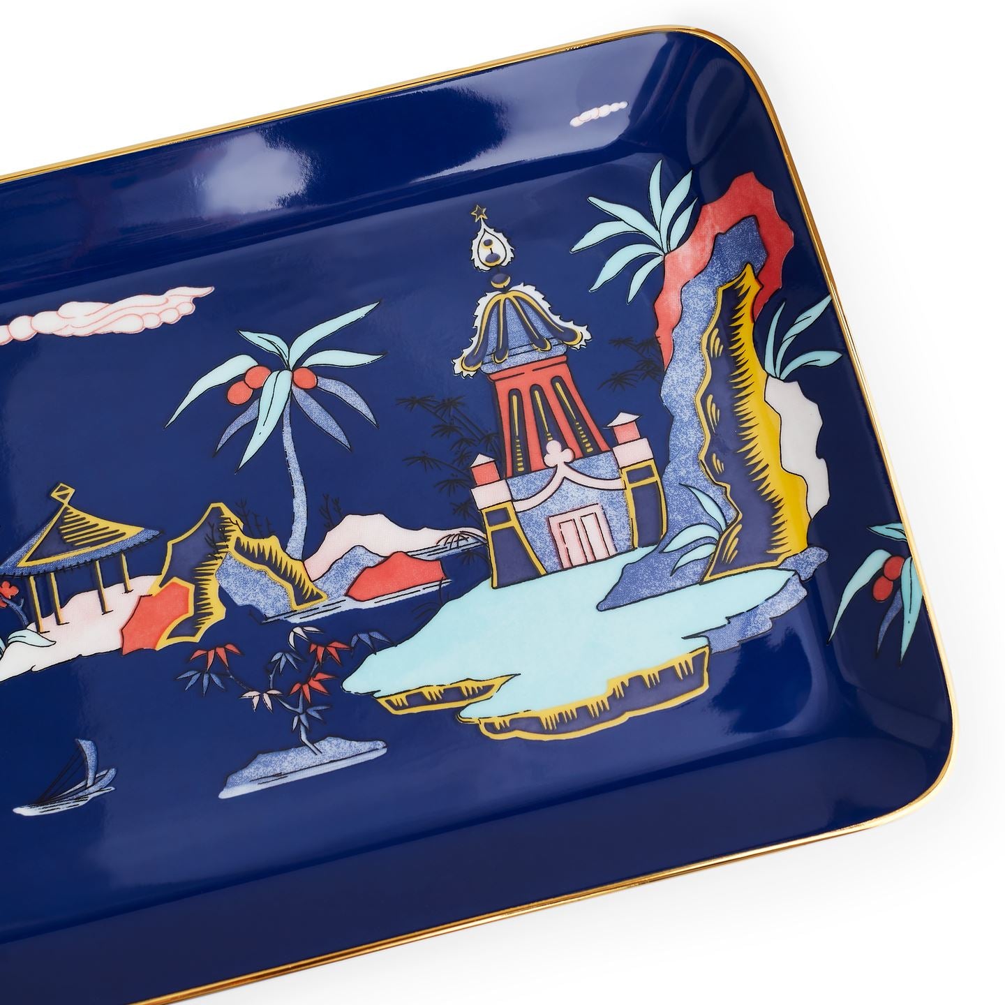 Wonderlust Blue Pagoda Sandwich Tray