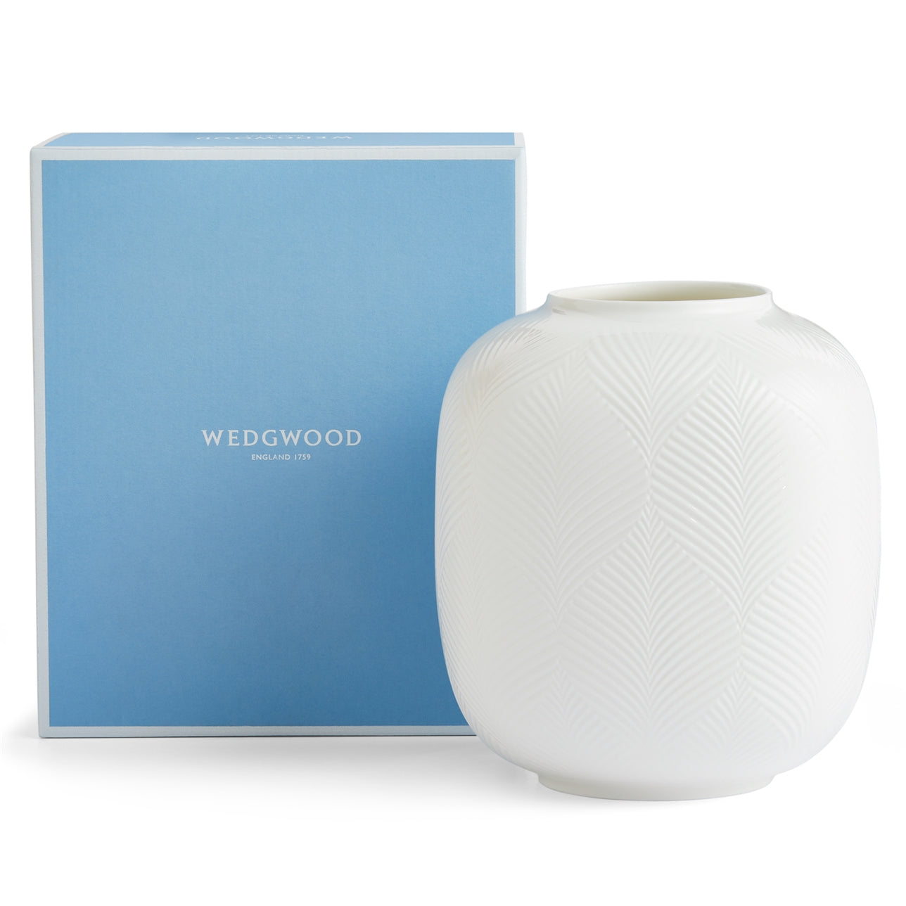 White Folia Round Vase | Wedgwood