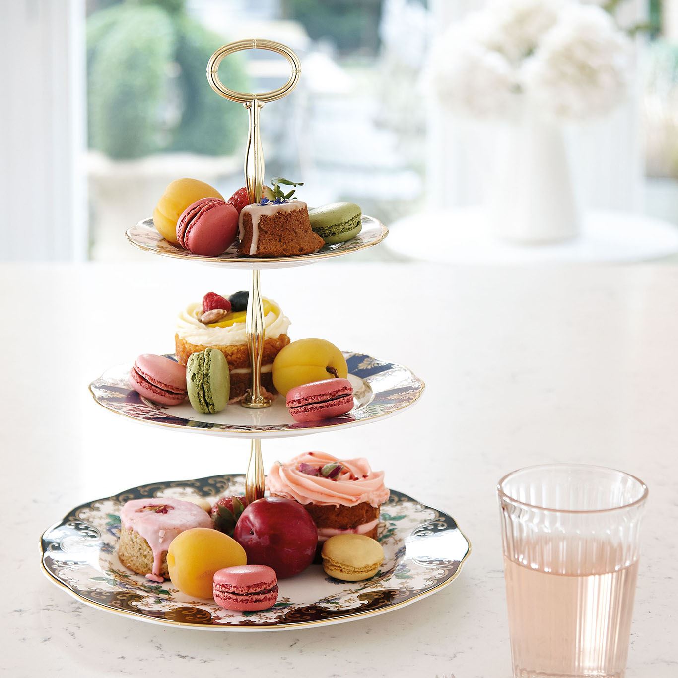 Royal Albert 100 Years of Royal Albert 3-Tier Cake Stand "“ English Chintz, Regency and Duchess