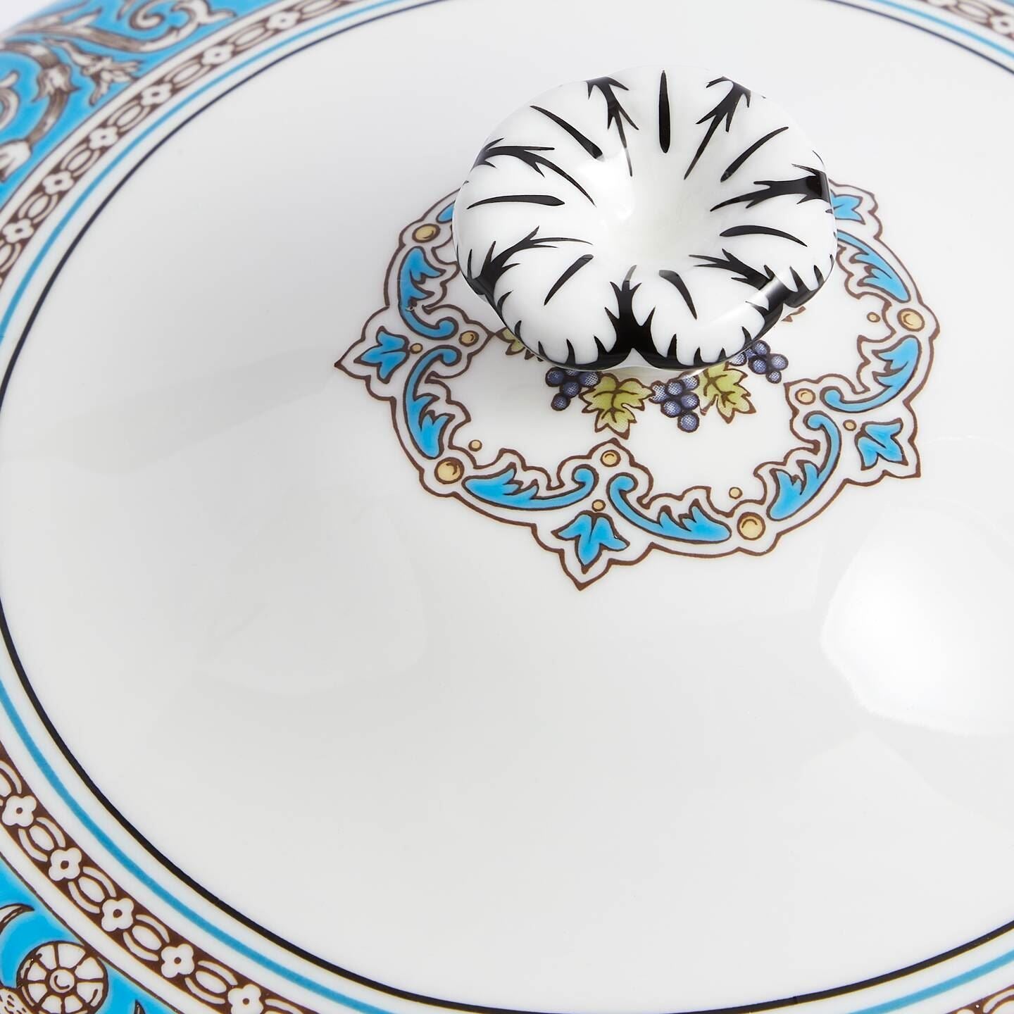 Florentine Turquoise Covered Vegetable Dish
