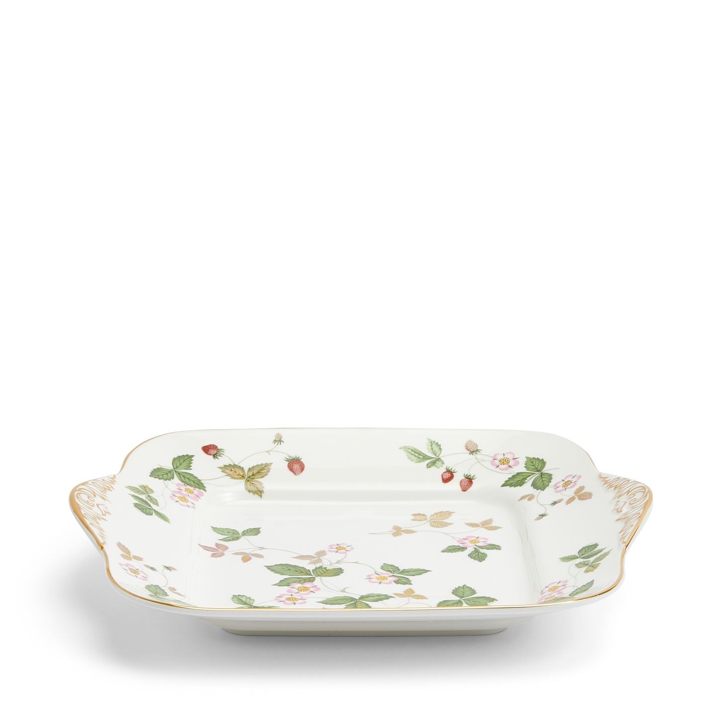Wild Strawberry Gold Square Plate