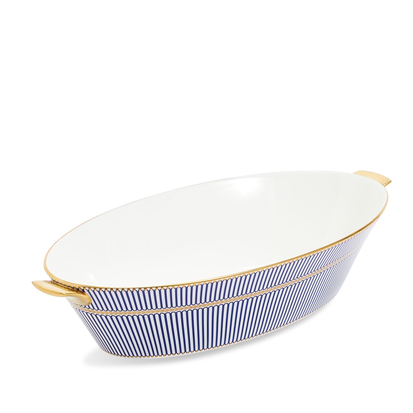 Anthemion Blue Oval Serving Bowl