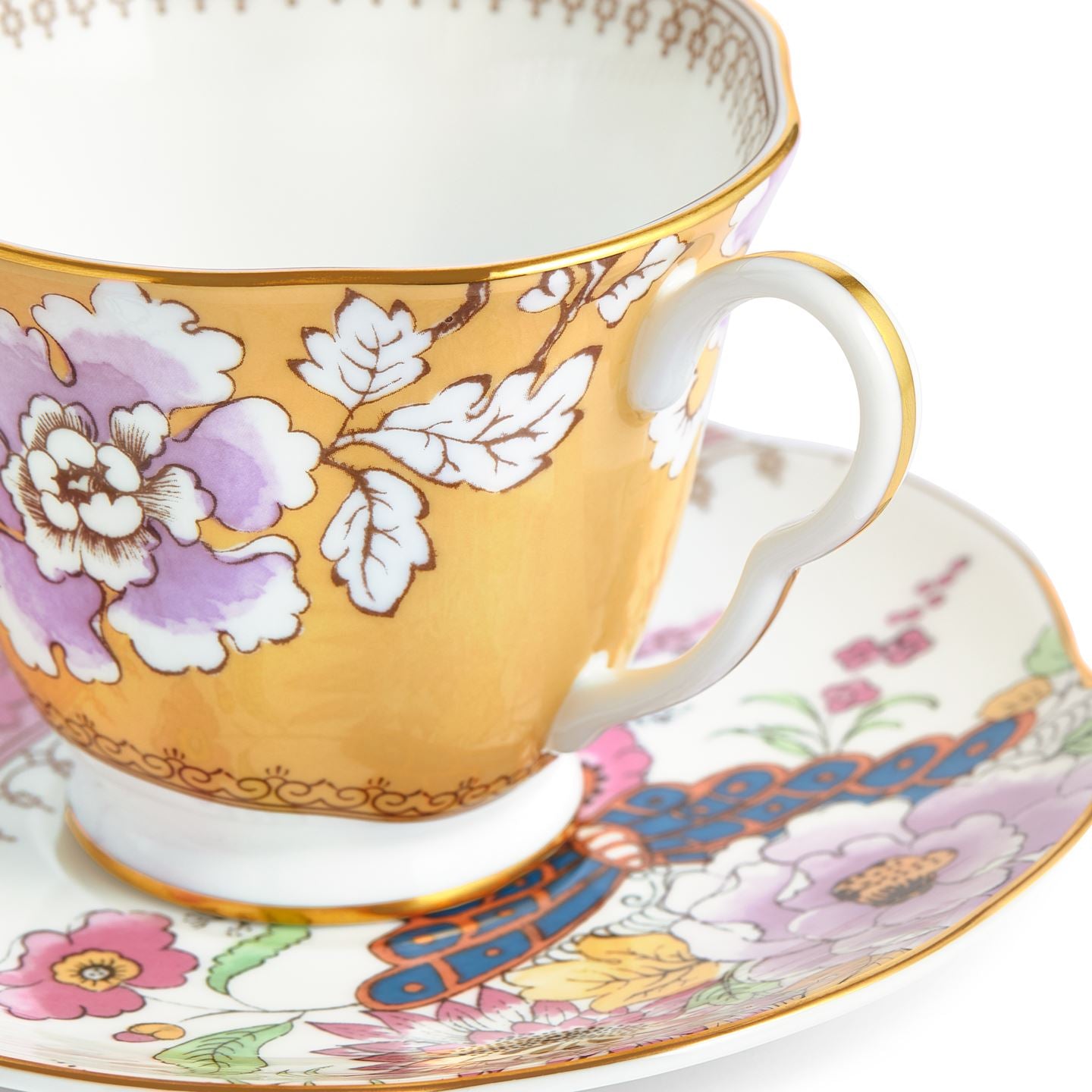 Butterfly Bloom Yellow Teacup and Saucer | Wedgwood