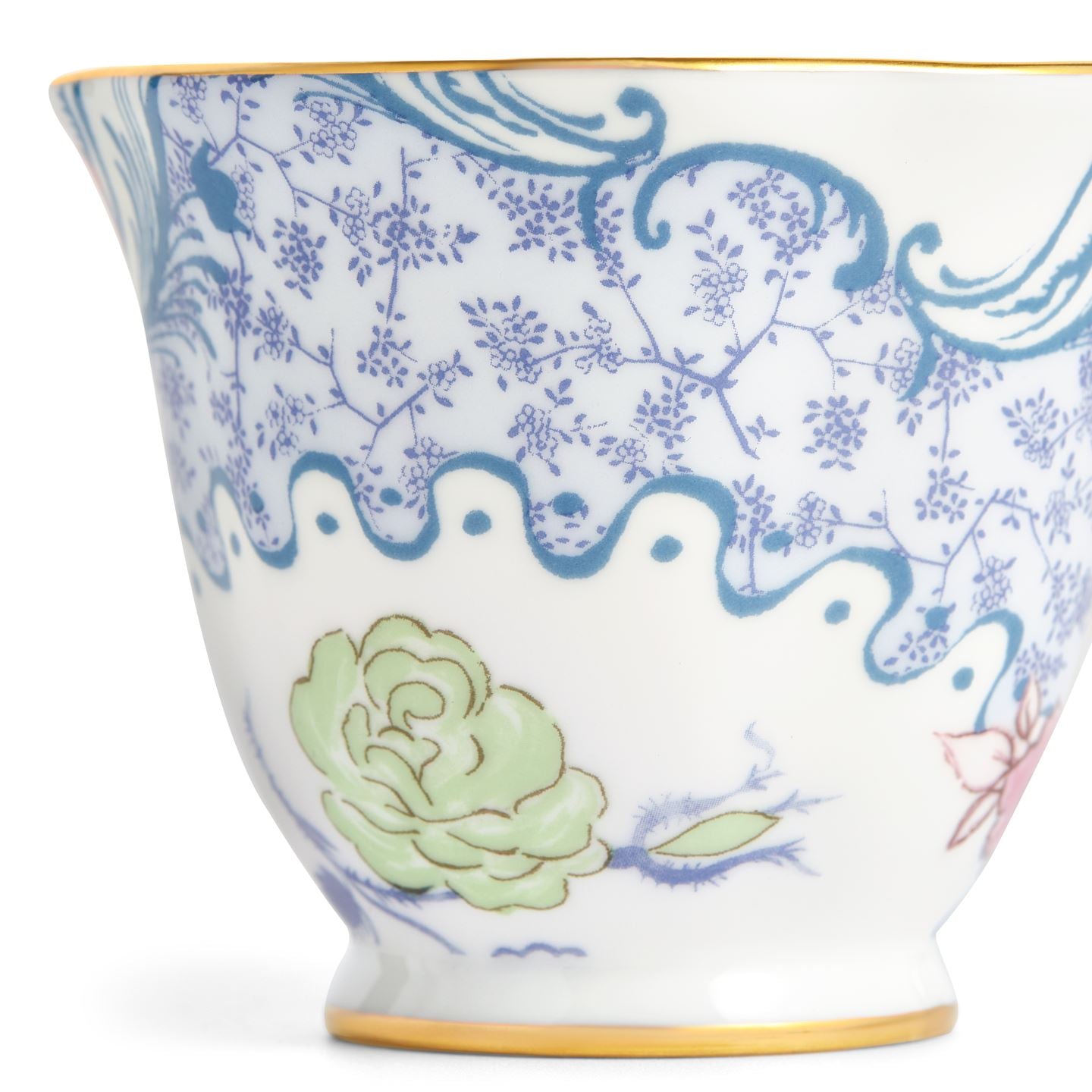Butterfly Bloom Blue and Pink Teacup and Saucer