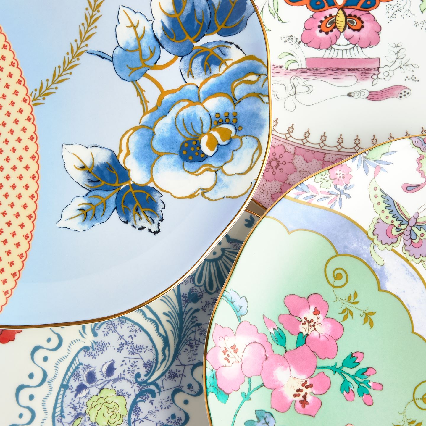 Butterfly Bloom Salad Plate , Set of 4