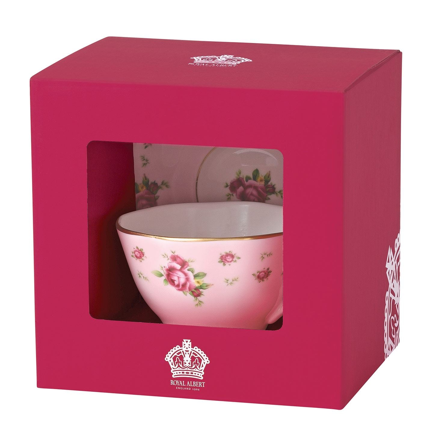 Royal Albert New Country Roses Pink Vintage Teacup and Saucer