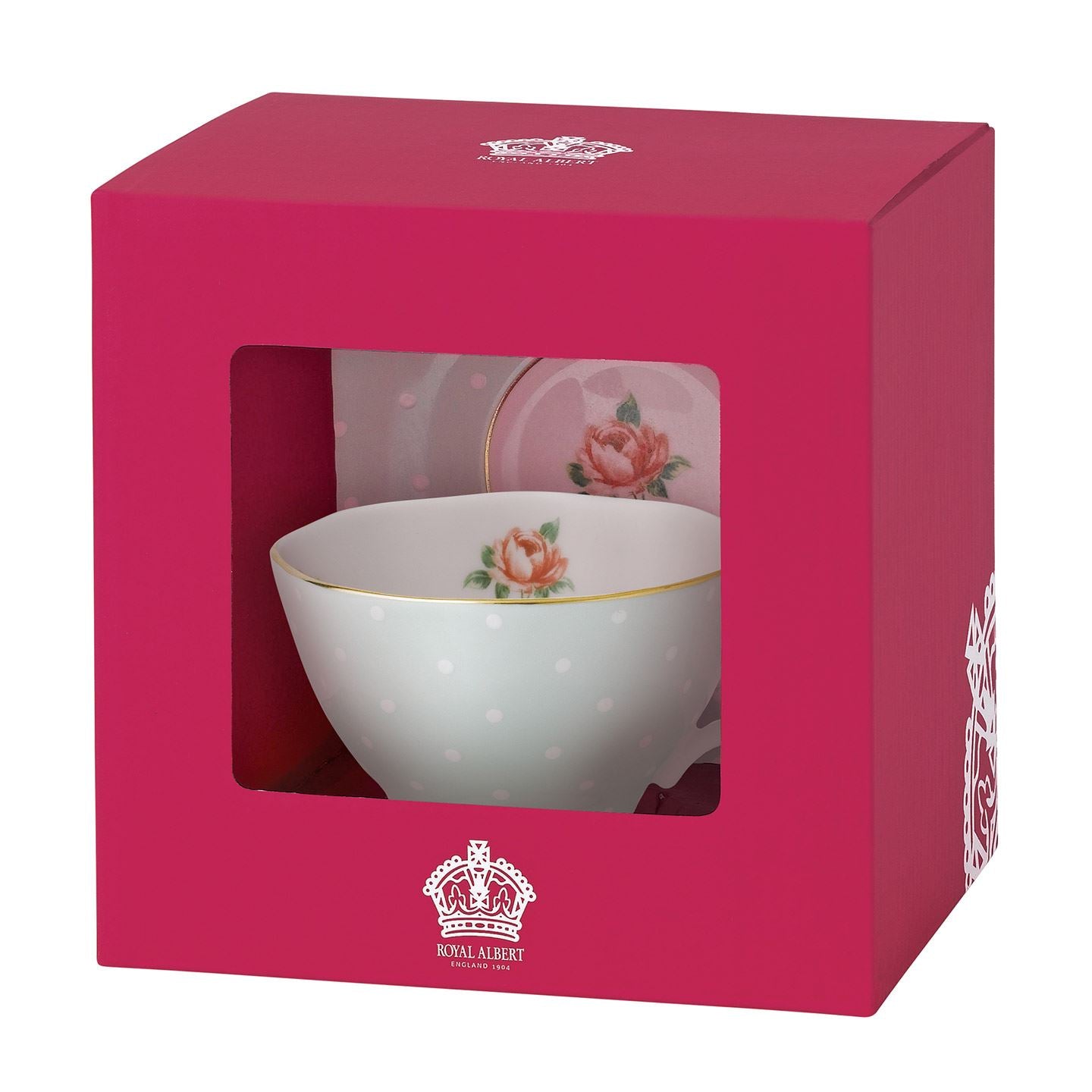 Royal Albert Polka Rose Vintage Teacup and Saucer