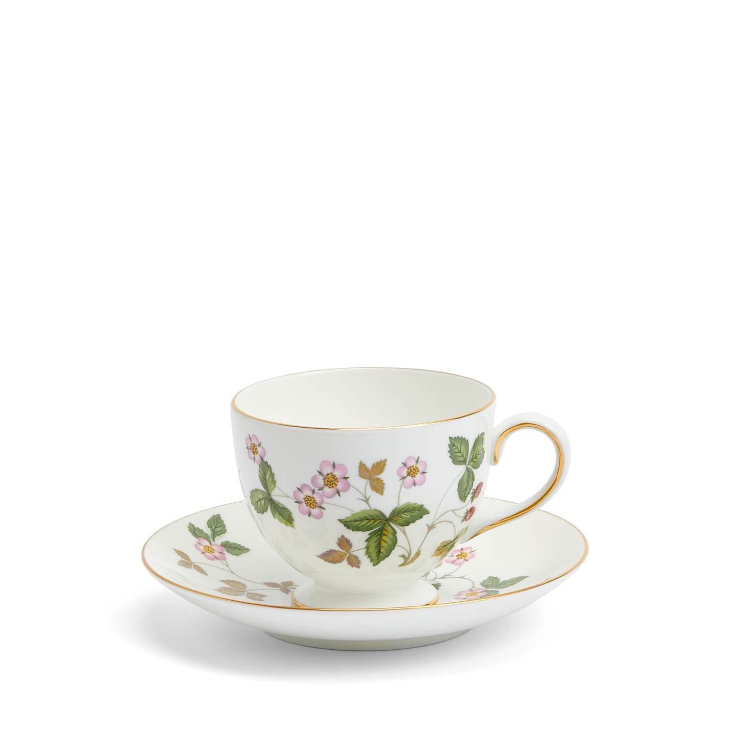 Wild Strawberry Gold Teacup & Saucer Leigh
