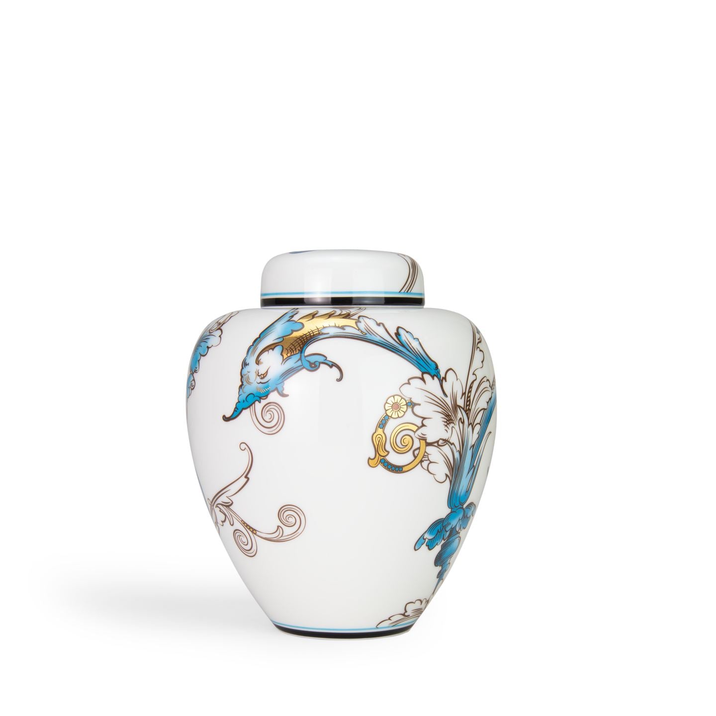 Florentine Turquoise Lidded Vase