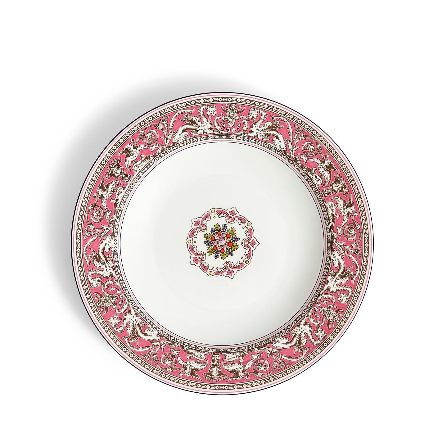 Florentine Fuchsia Rim Soup Bowl