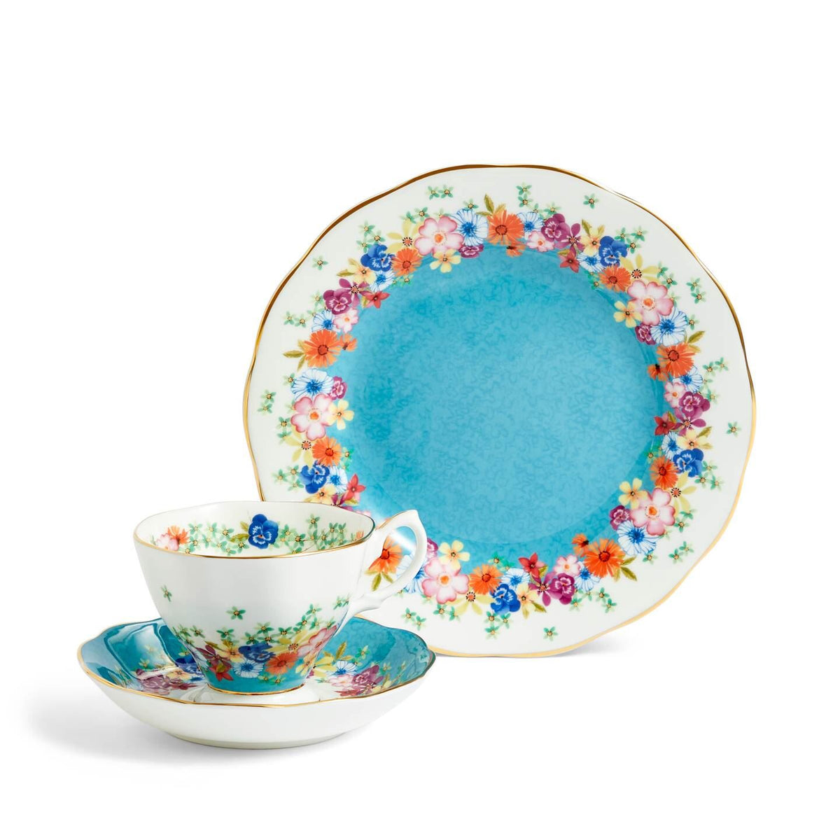 Teacup Saucer Plate 3 Piece Set Florence 1940