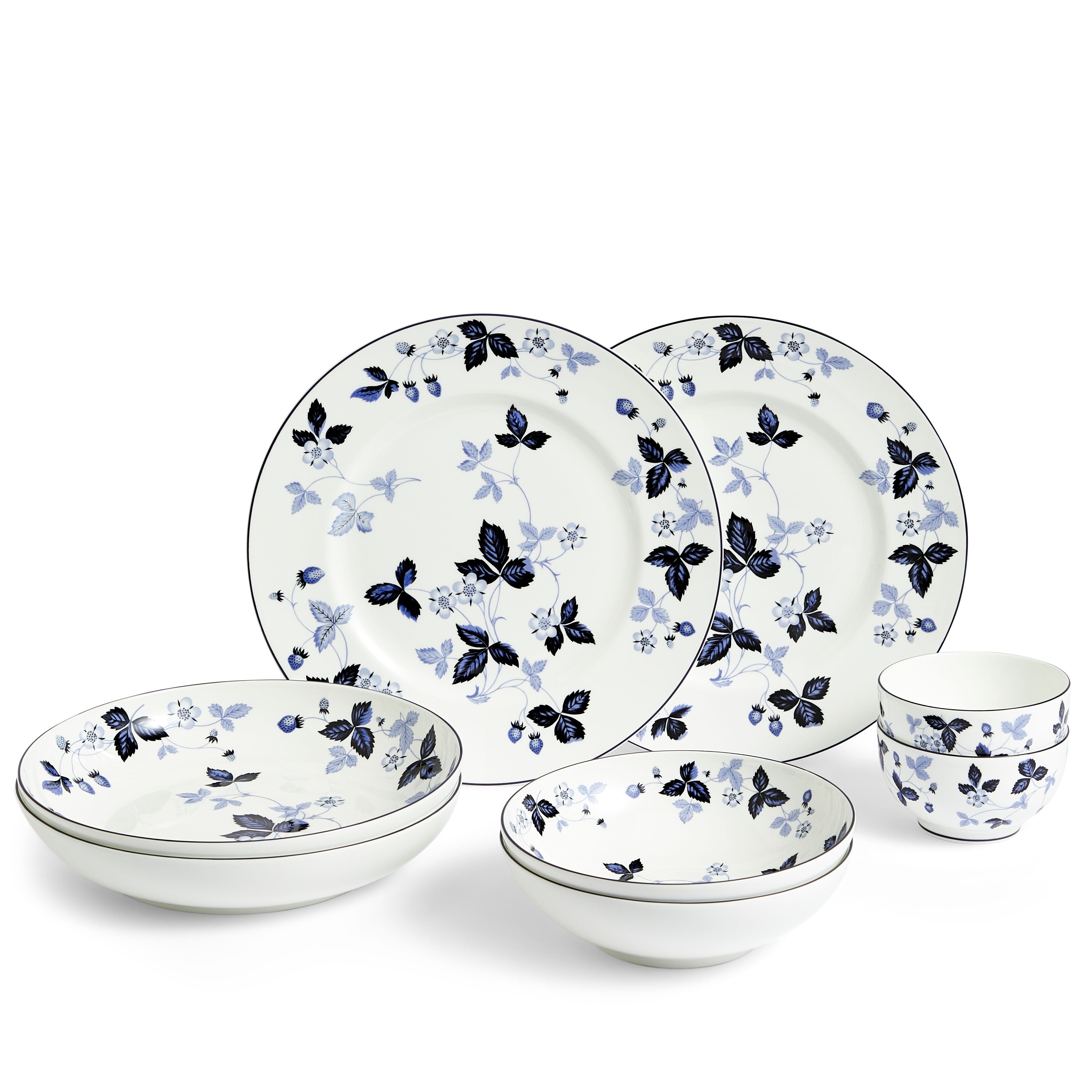 Wild Strawberry Inky Blue Dinnerware 8 Piece Set | Wedgwood
