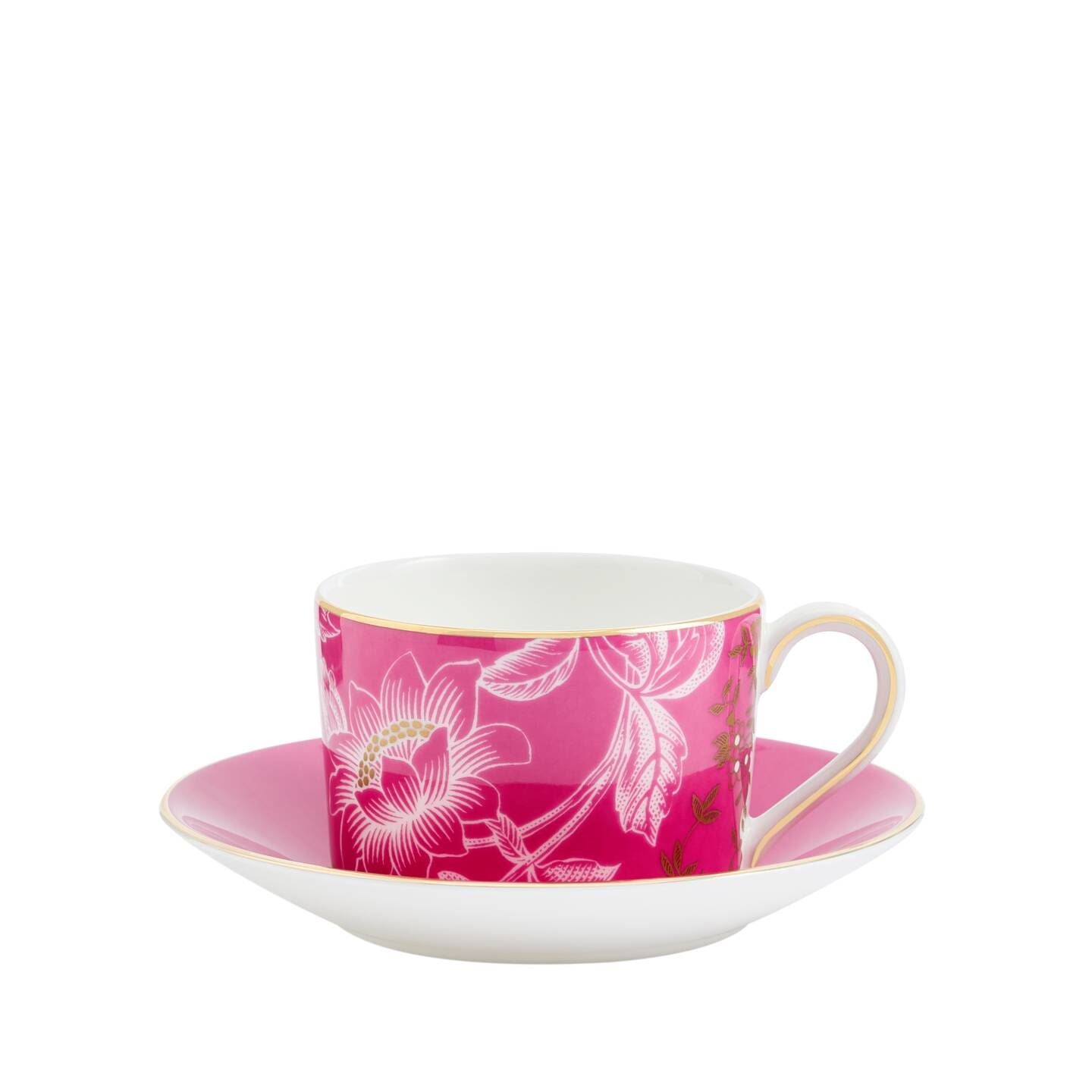 Wonderlust Pink Tonquin Teacup & Saucer