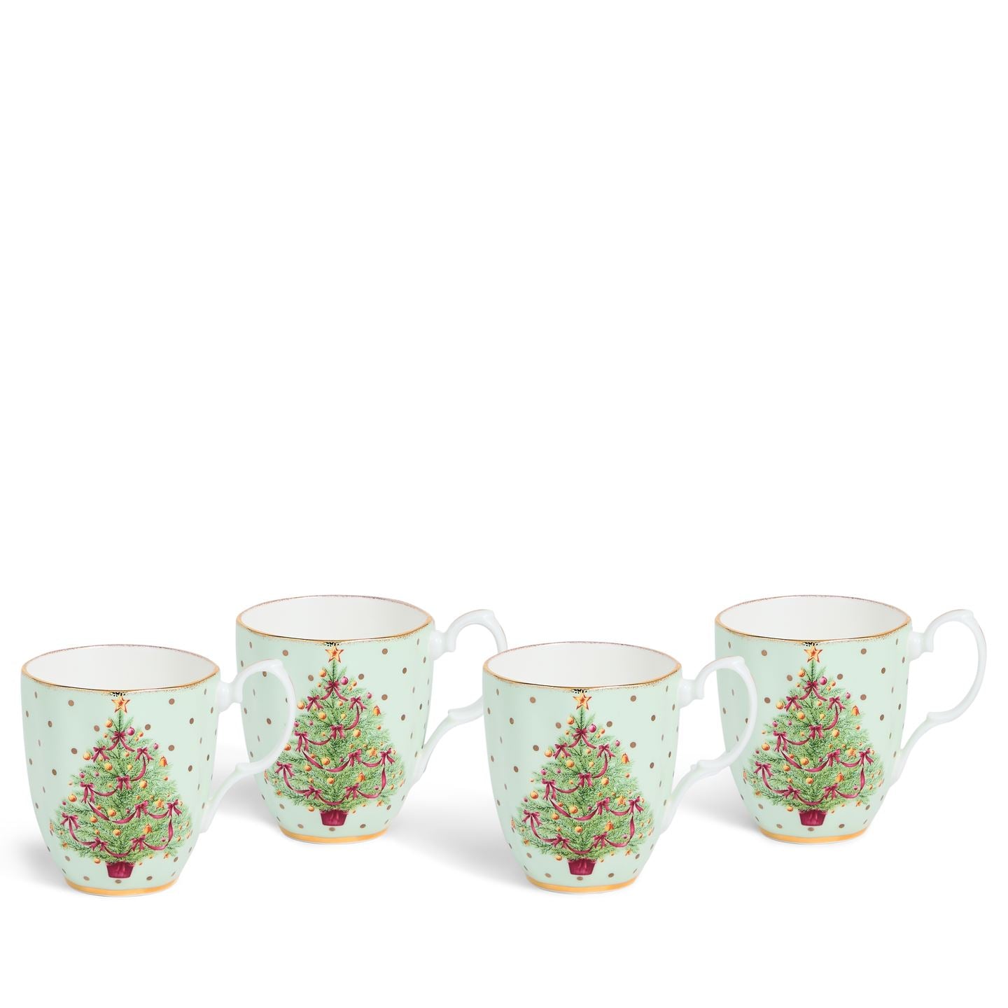 Old Country Roses Christmas Mug Set of 4