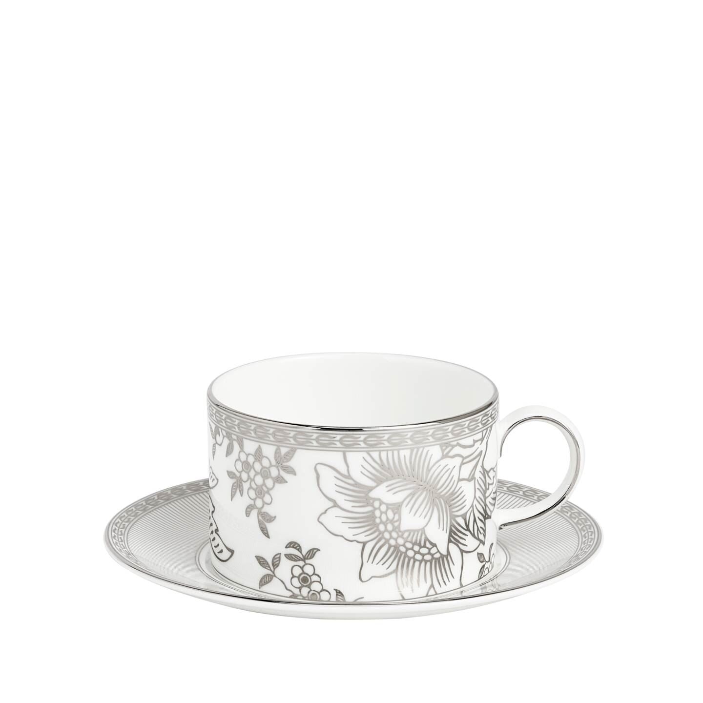 Silver Tonquin Teacup Saucer